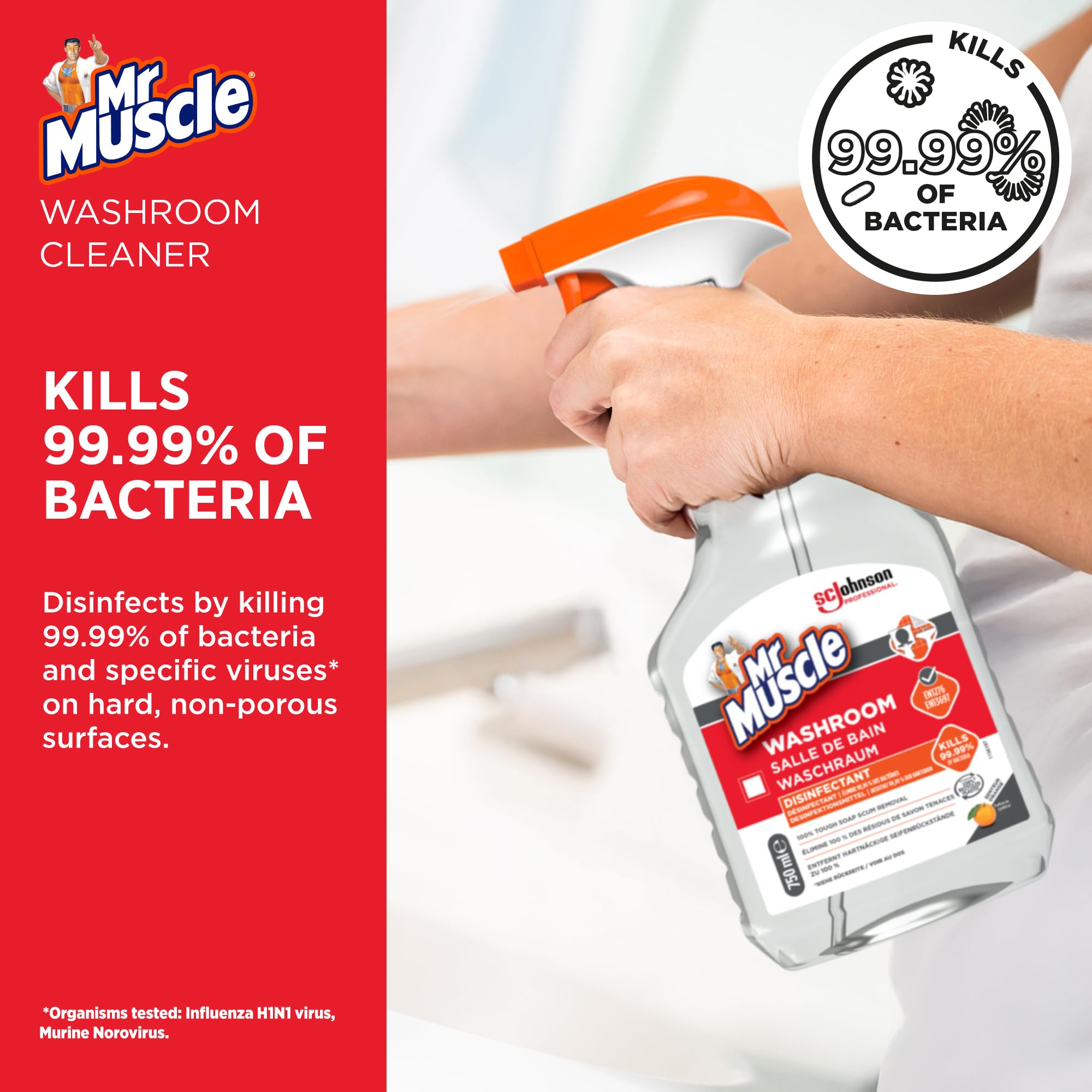 SC Johnson Professional Mr Muscle Washroom Cleaner - Hospital Grade Disinfectant | 750 ml Citrus Scent 2