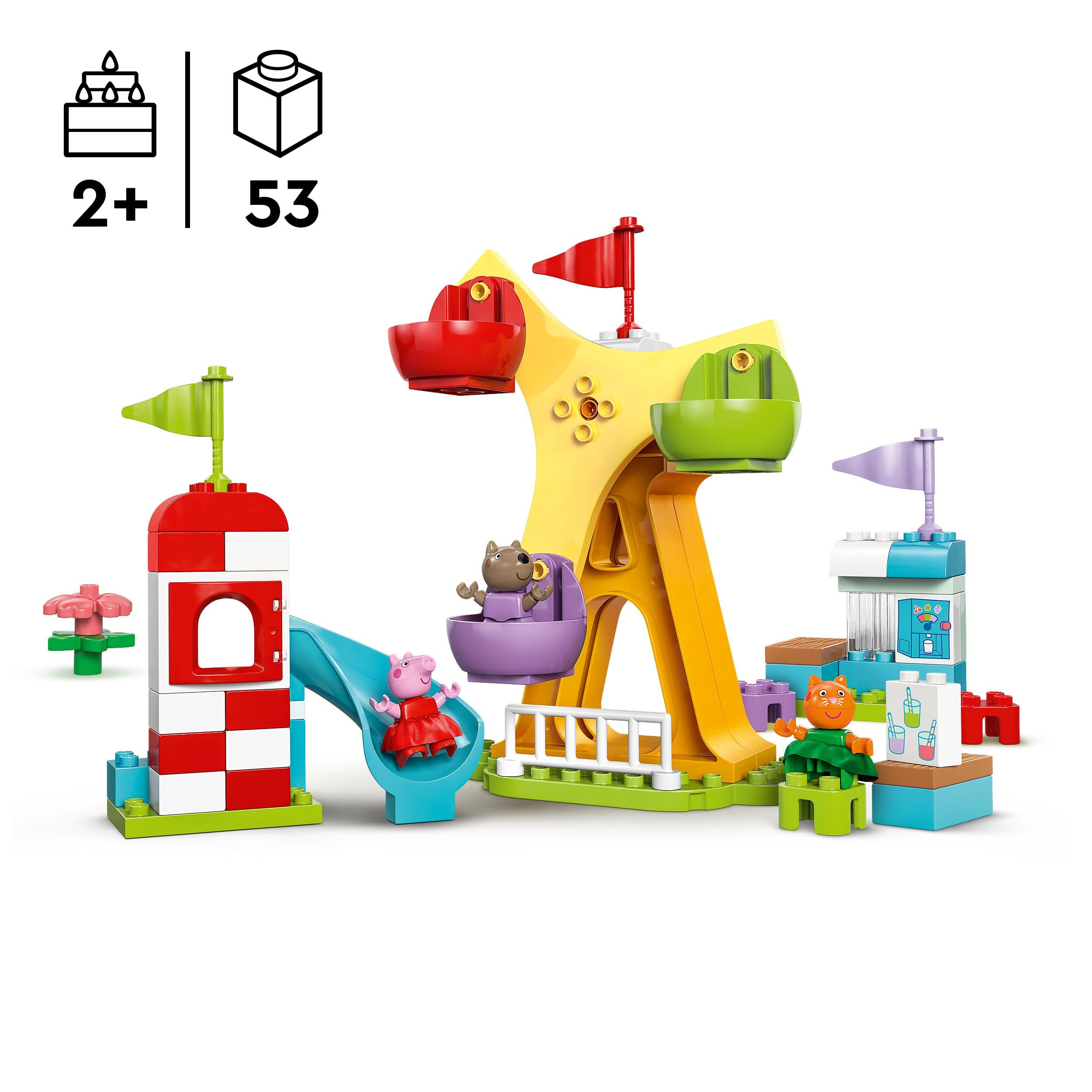 LEGO DUPLO Peppa Pig Funfair - Building Set for Toddlers 2+