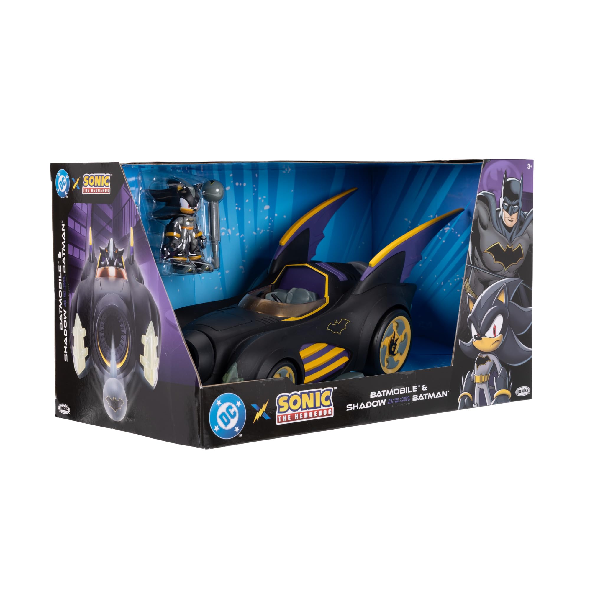 Sonic The Hedgehog Shadow as Batman with Feature Batmobile Action Figure Set | 2.5-inch Figure 5
