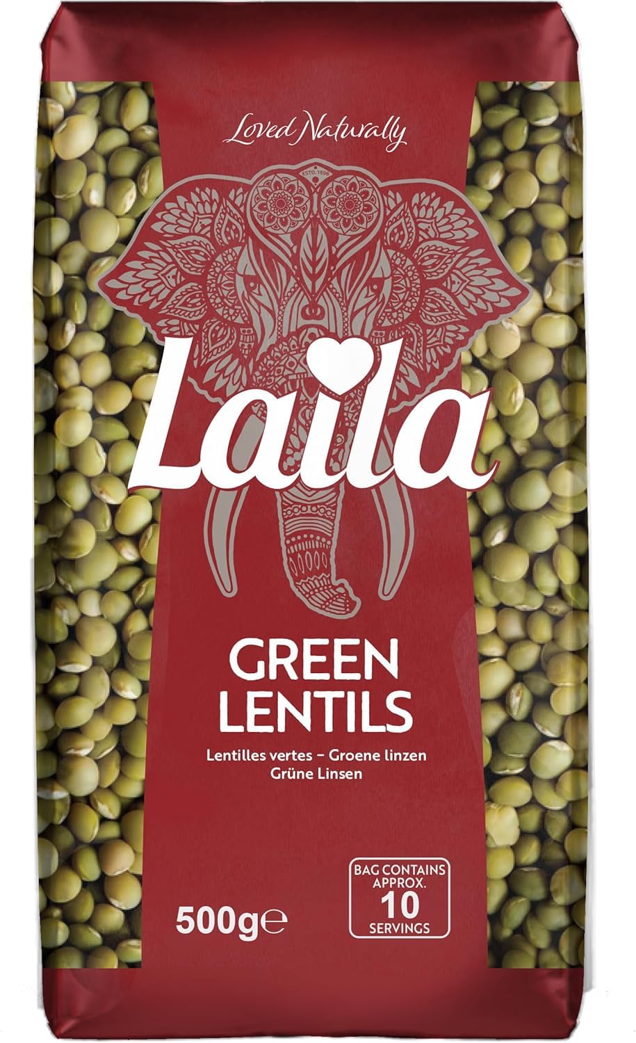 LAILA Green Lentils - High Protein & Fibre | Whole Form | 500 g