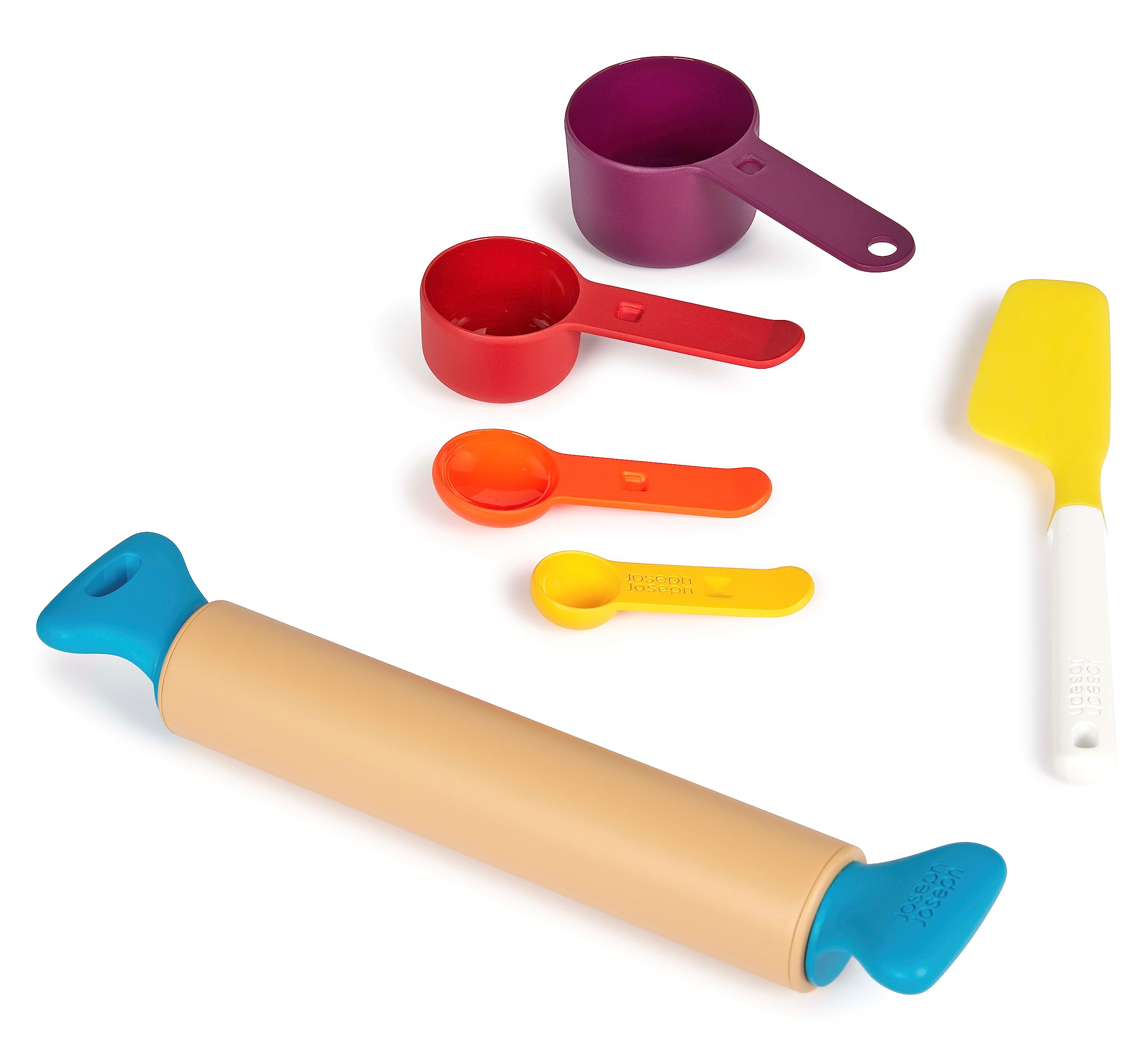 Casdon Joseph Joseph Bake Set - Toy Kitchen Playset for Kids Aged 3+ | Includes Whisk, Rolling Pin, Cups 7