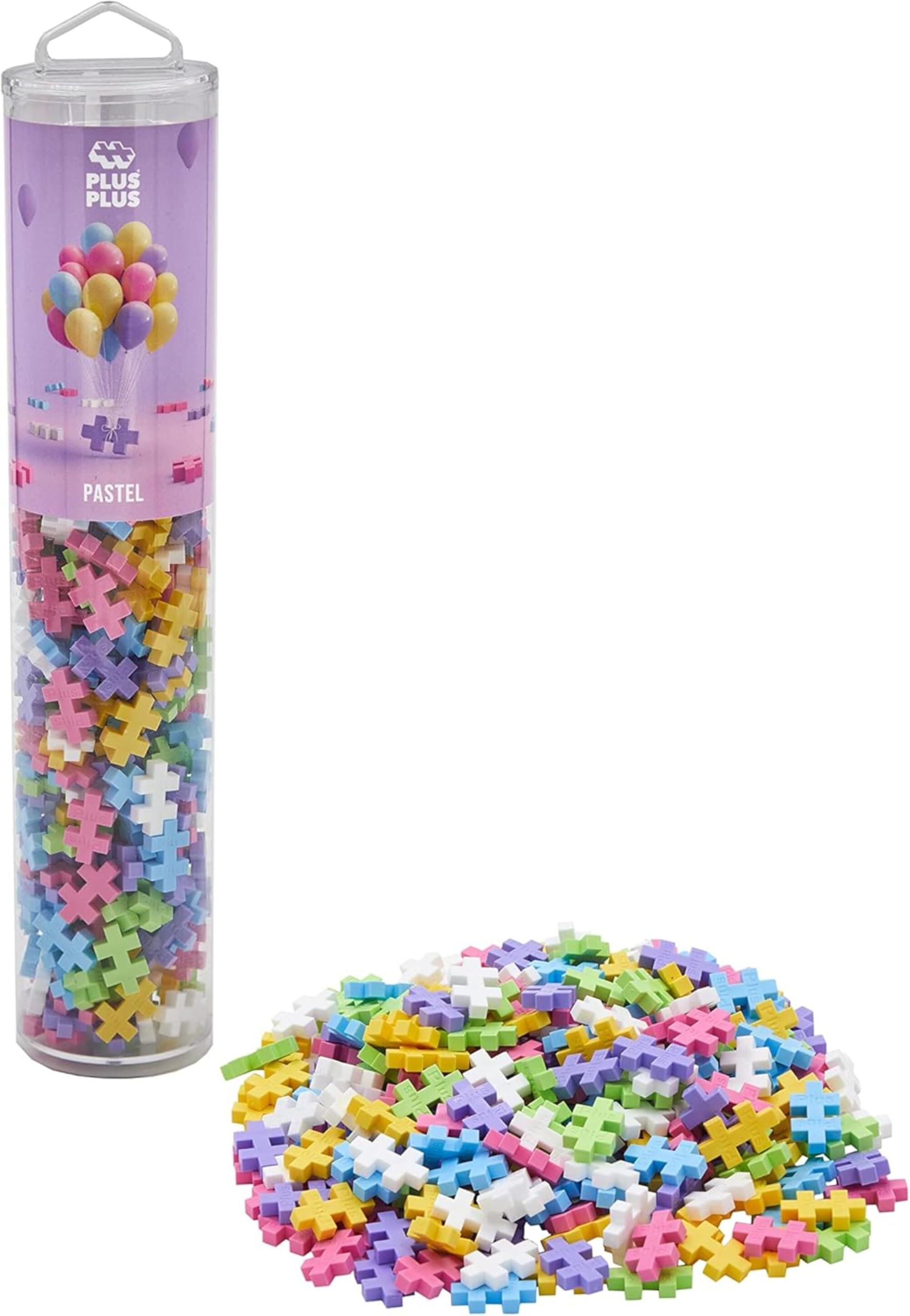 PLUS PLUS Building Blocks Set - 240 pcs Creative STEM Toy | Pastel Colors | Ages 5+