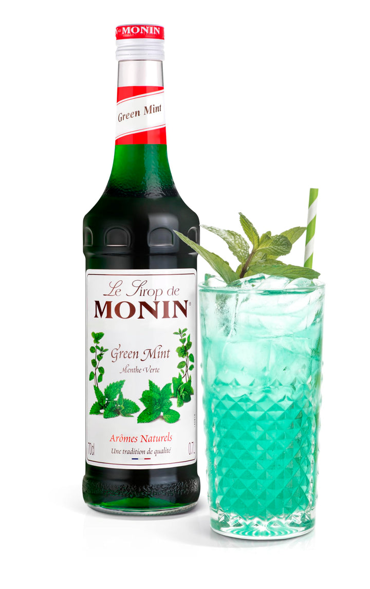MONIN Green Mint Syrup 700ml - Vegan, Allergen-Free, Natural Flavouring for Cocktails, Mocktails & Drinks