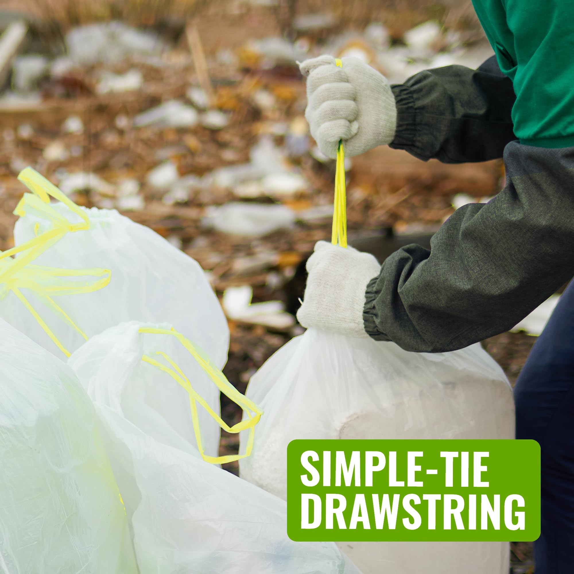 EcoBag Lemon Scented Drawstring Bin Liners - 20L Capacity | 20 Count | 24 Microns 6