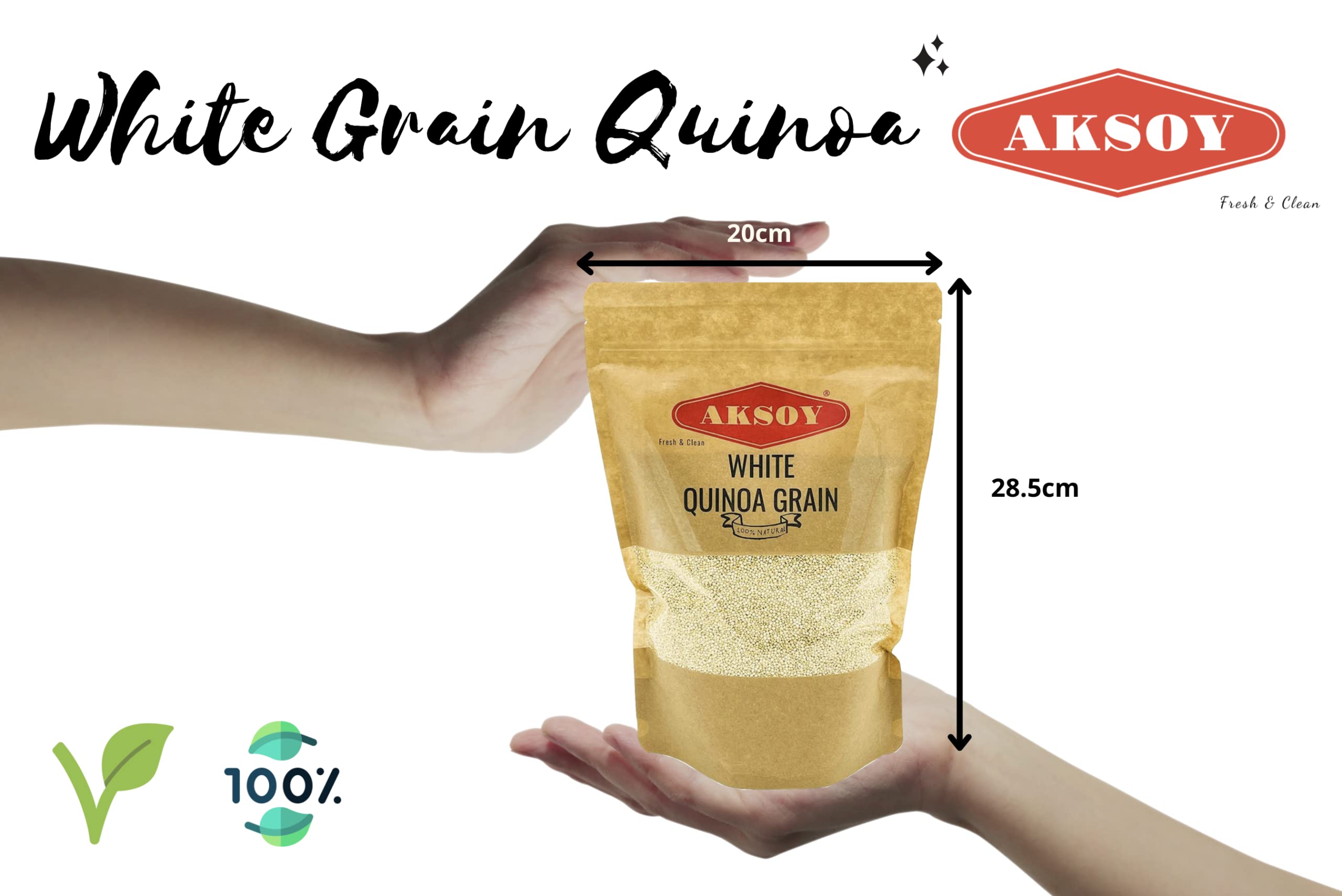Aksoy White Quinoa 1.25KG - Whole Grain, Ready-to-Cook, Non-GMO, Plant-Based Protein 7
