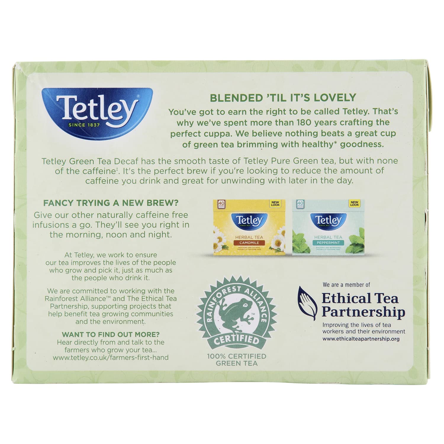 Tetley Decaf Green Tea - Pack of 300 Bags, 600 Gram (Pack of 6) 5