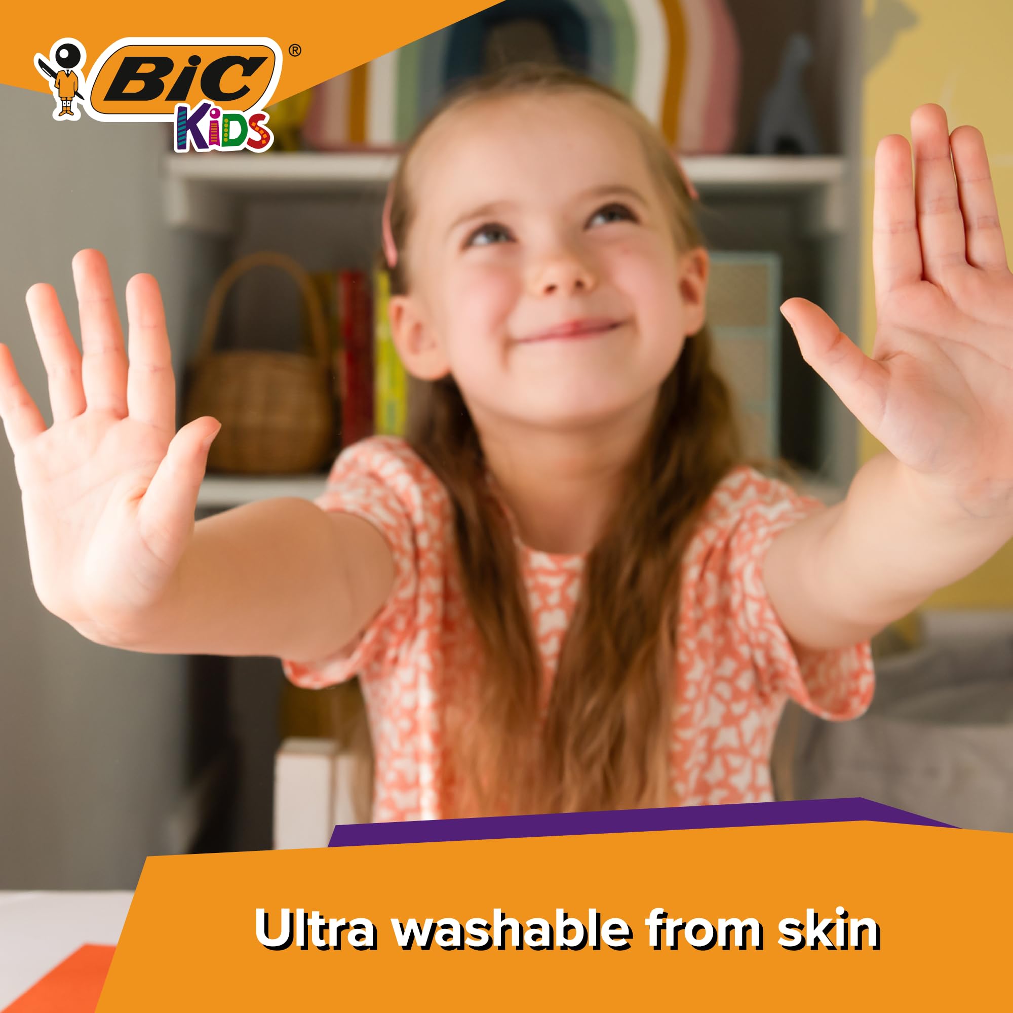 BIC Kids Kid Couleur Felt Tip Pens - Assorted Colors Medium Point Washable Markers for Kids, Pack of 12 27