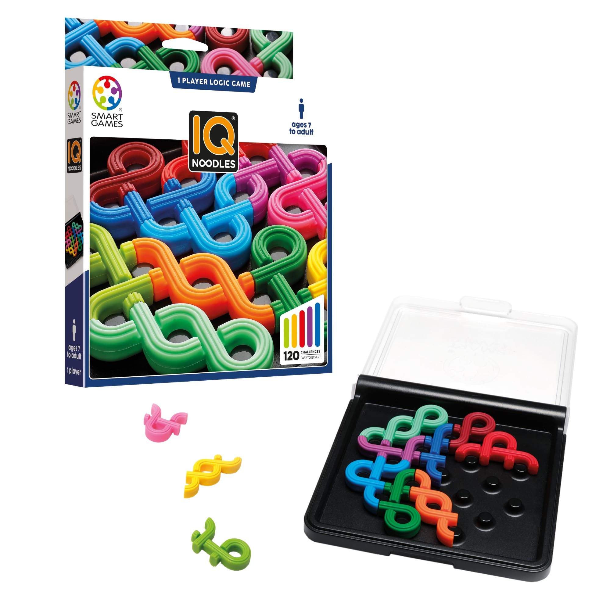 SmartGames IQ Noodles Puzzle Game with 120 Challenges for Ages 7+ 1