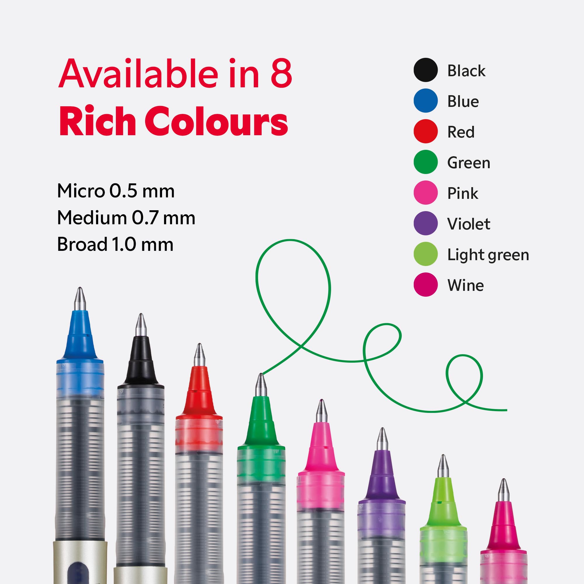 uni-ball Eye Rollerball Pen - 0.7mm Fine Tip, Black Ink | Liquid Ink | Pack of 3 3