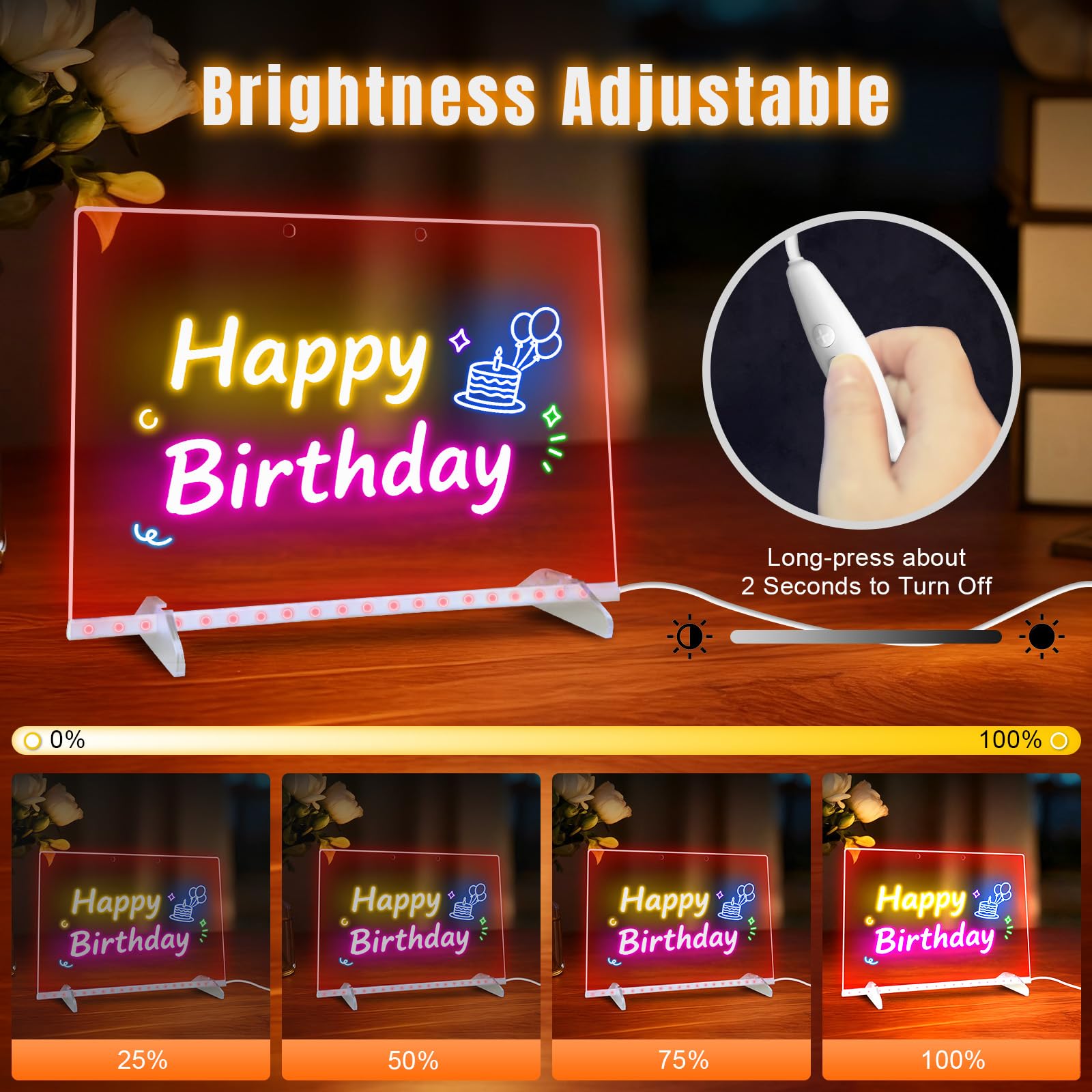 Ortizan LED Drawing Board - 13 Light Modes, Large Acrylic Surface | 35x25cm | Scratch Resistant 5