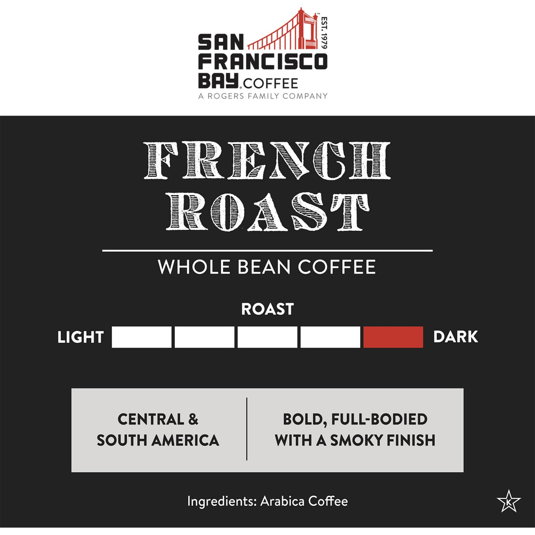 San Francisco Bay French Roast Whole Bean Coffee 908g - Dark Roast Arabica
