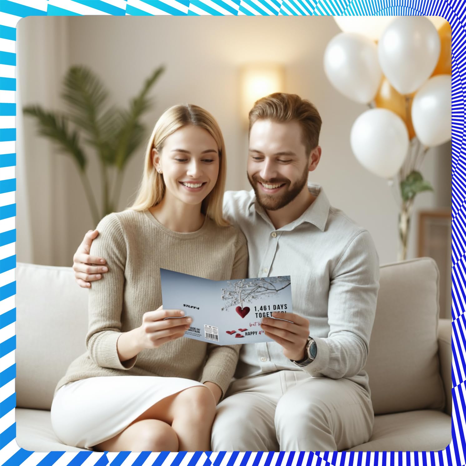 Stuff4 4th Anniversary Card for Women Men - 1461 Days Together! 145mm Greeting Card 7
