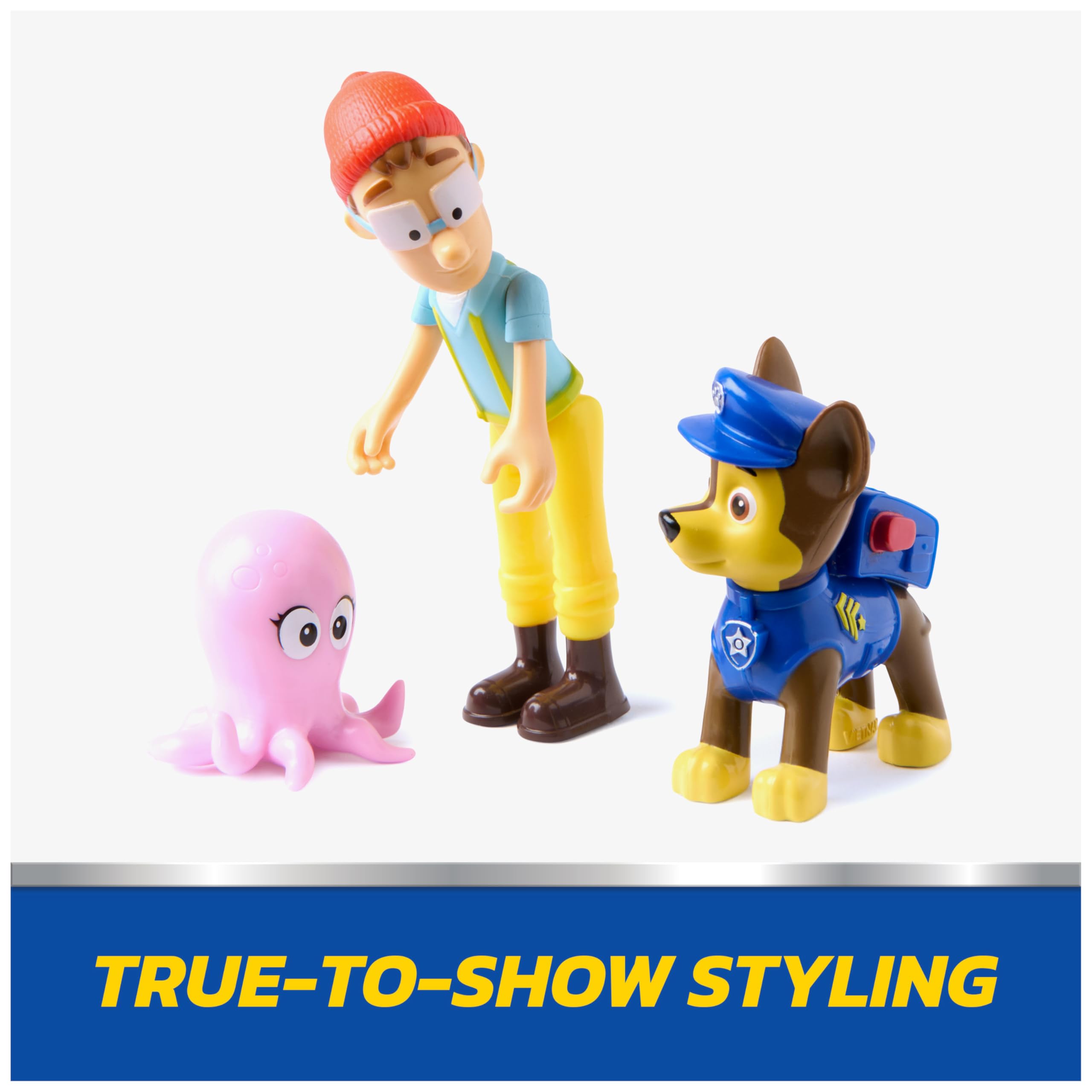 PAW Patrol Chase & Captain Turbot Figure Pack with Baby Octopus - Action Figures for Kids 3-9 Years 3