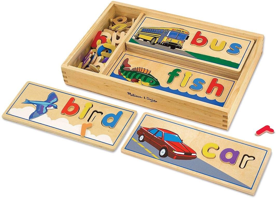 Melissa & Doug See & Spell Wooden Puzzle - Educational Learning Toy for Kids 4-6 1