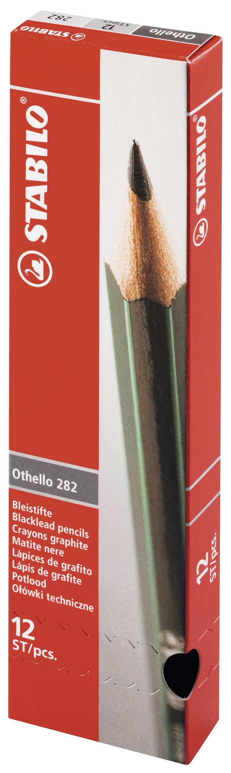 STABILO Othello Graphite Pencil - 4B Hardness | Pack of 12 | Varnished Wood 4