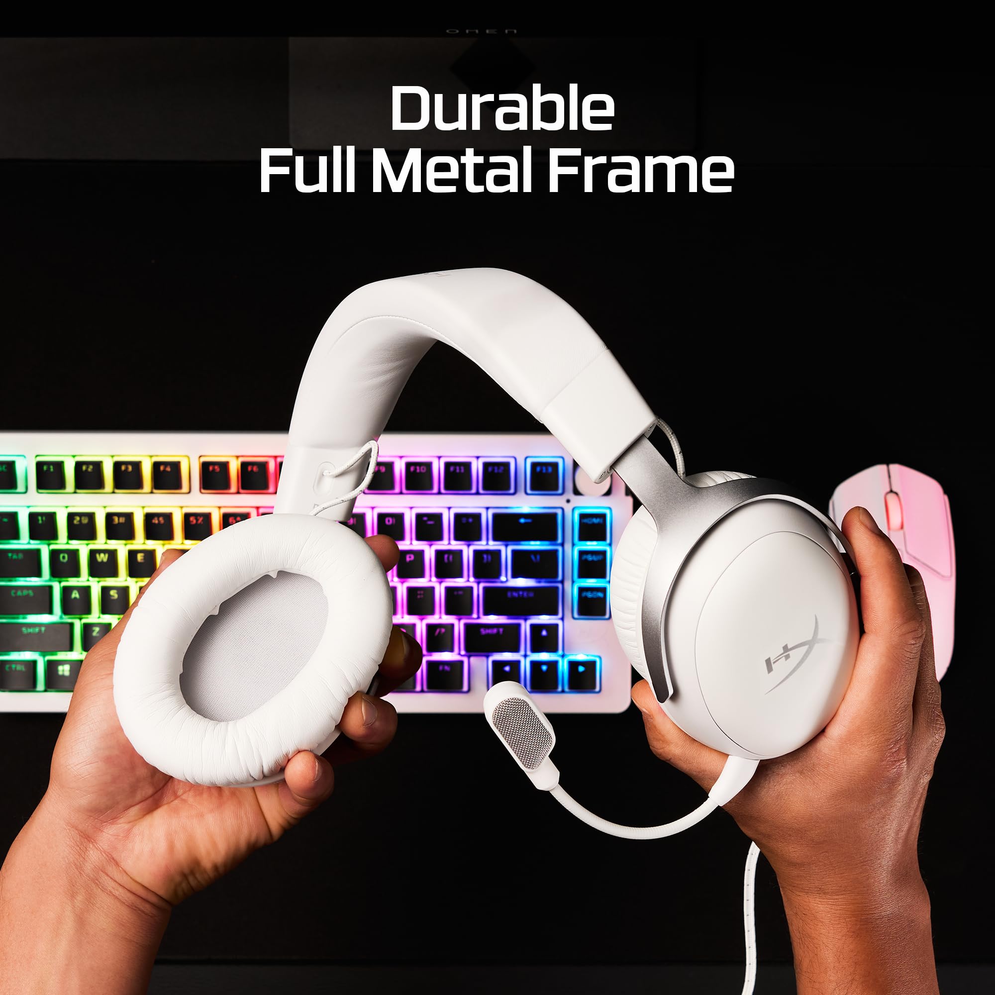 HyperX Cloud III – Wired Gaming Headset, PC, PS5, Xbox Series X|S, Angled 5 3