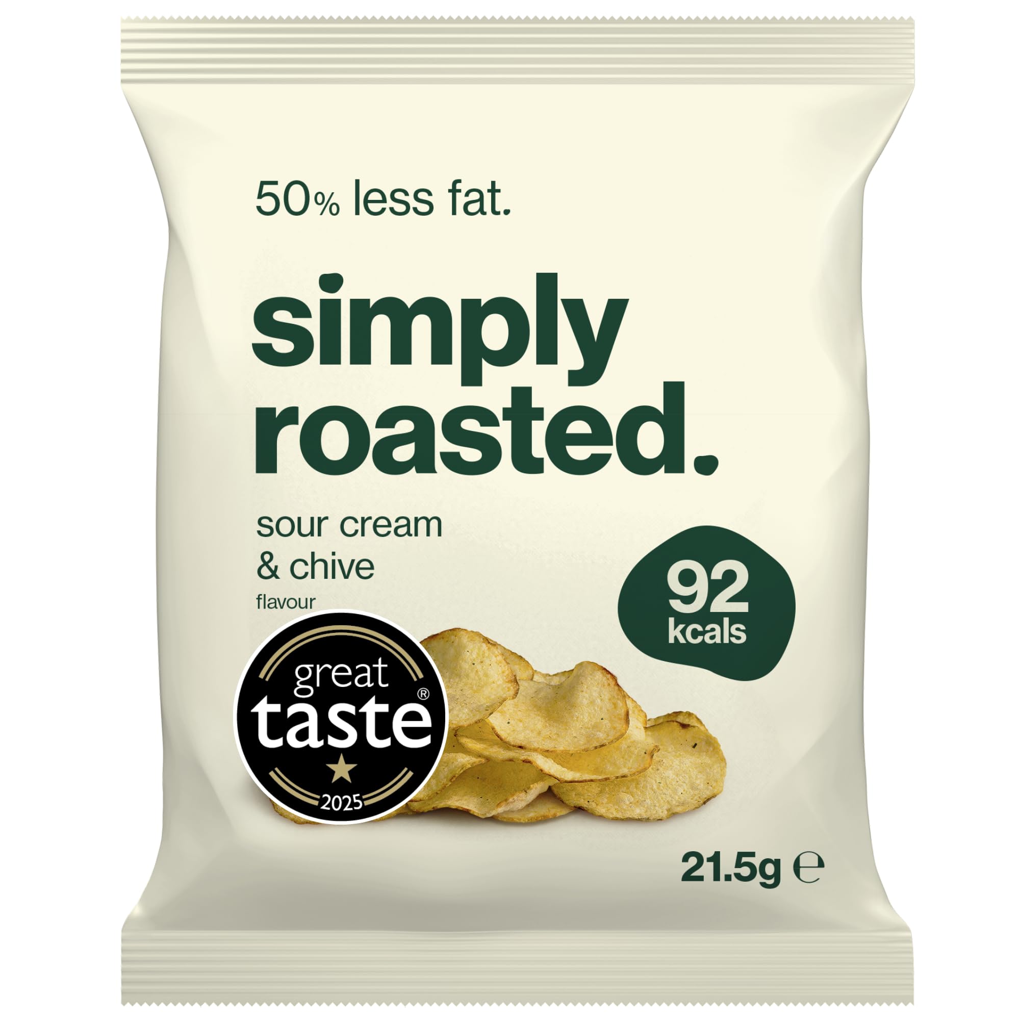 Simply Roasted Sour Cream & Chive Crisps Multipack - 12 x 21.5g Bags | Roasted Not Fried 1