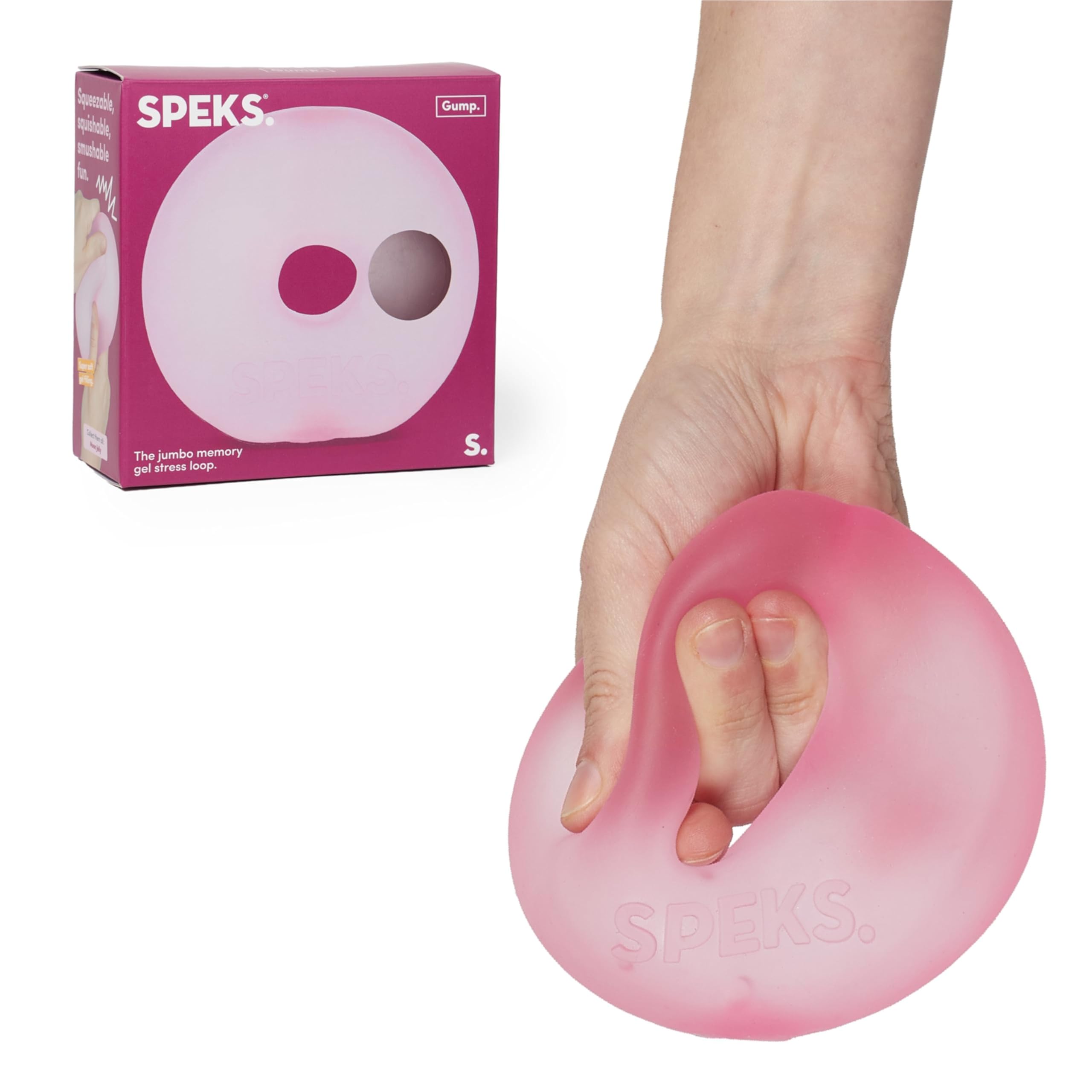 Speks Gump Jumbo Loop Gel-Filled Stress Ball - Ultra-Squishy Fidget Toy | Pink | Large 1 Loop 1