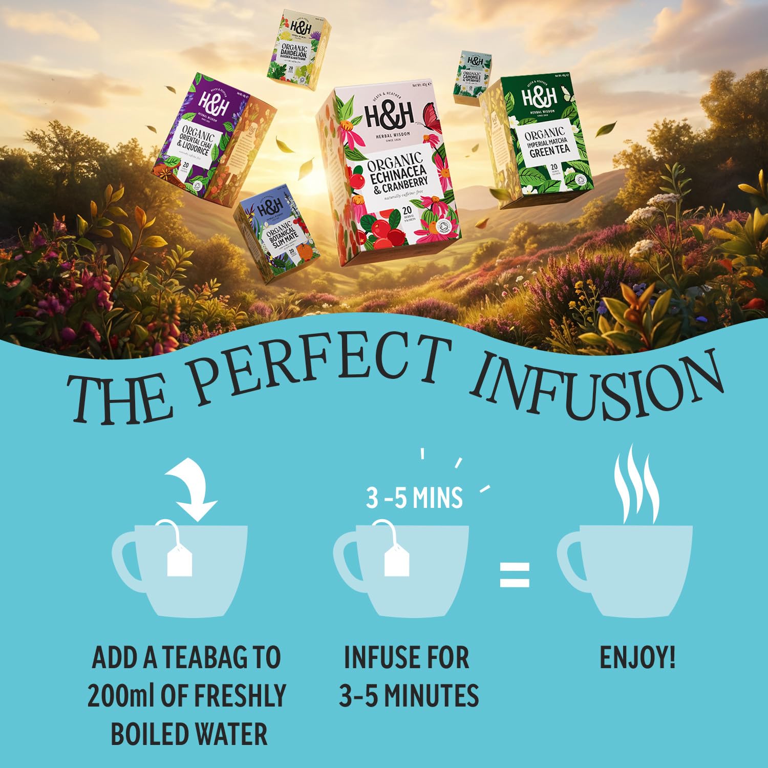 Heath & Heather Organic Peppermint Tea - 20 Count Teabags | Caffeine-Free Digestive Support 4