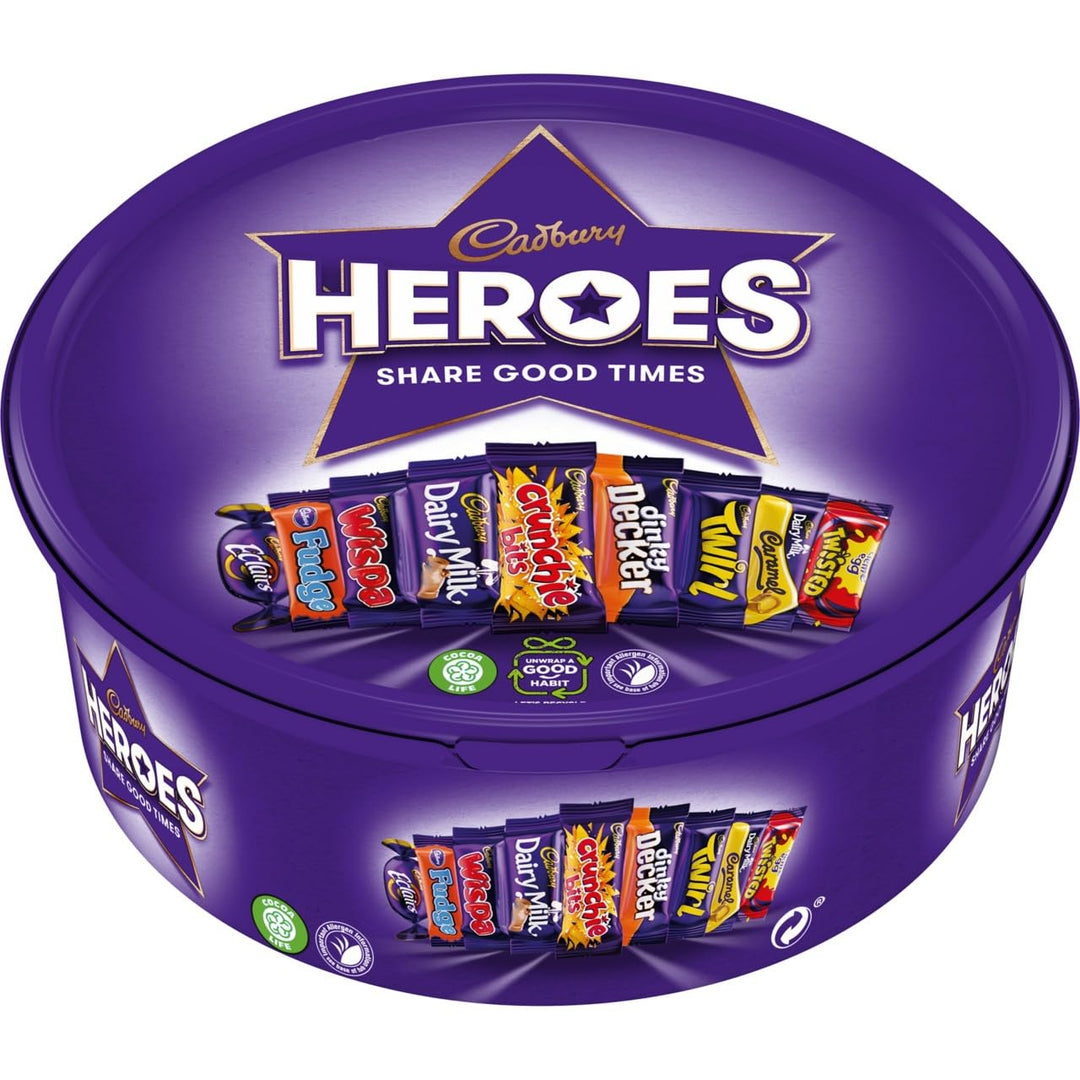 Cadbury Heroes Chocolate Tub (550g) - Assorted Miniature Chocolate Bars