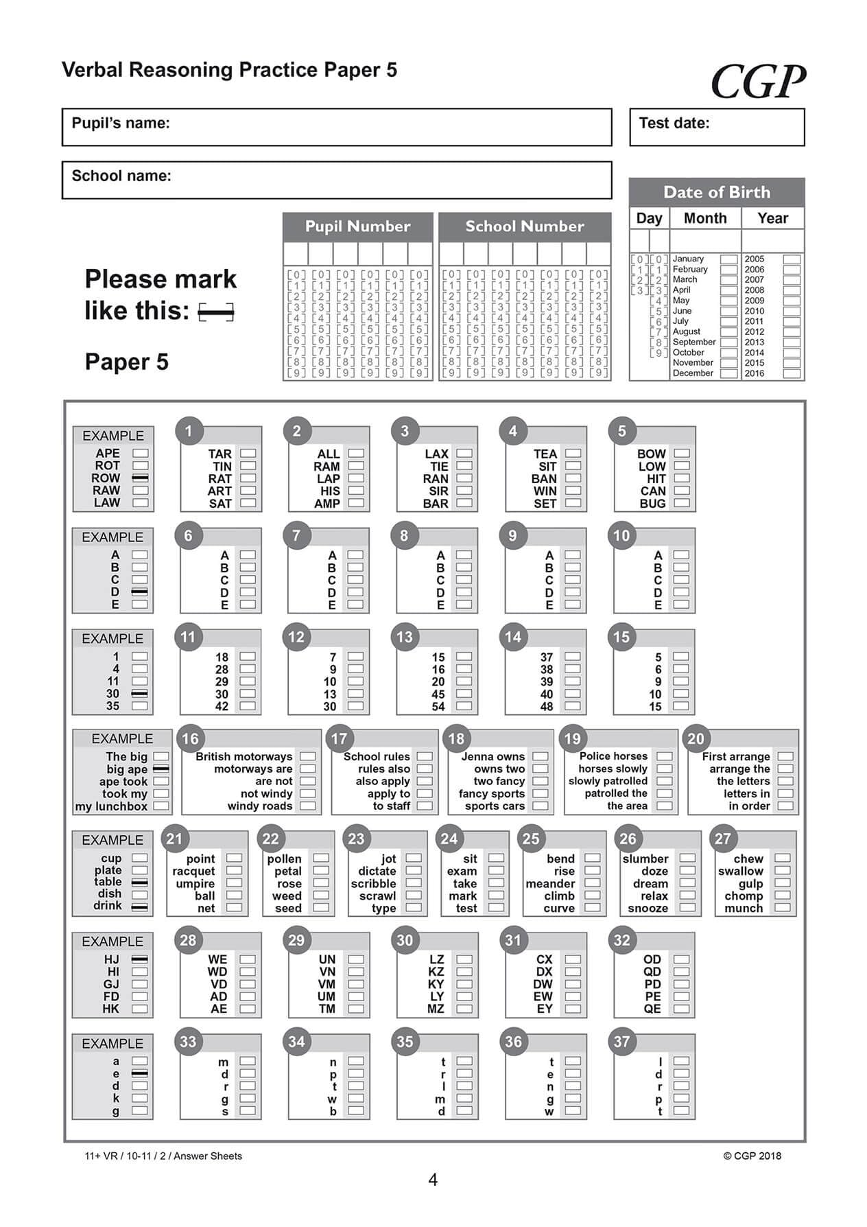 CGP 11+ GL Verbal Reasoning Practice Papers Pack 2 - Ages 10-11 | Paperback | 76 Pages 6