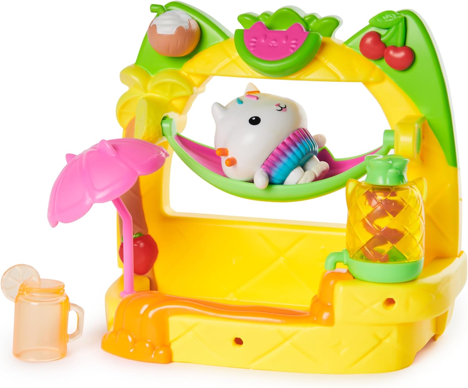 Gabby's Dollhouse Cakey’s Fruit Smoothie Balcony Playset - 8-Piece Dollhouse Toy with Cakey Cat Figure 3