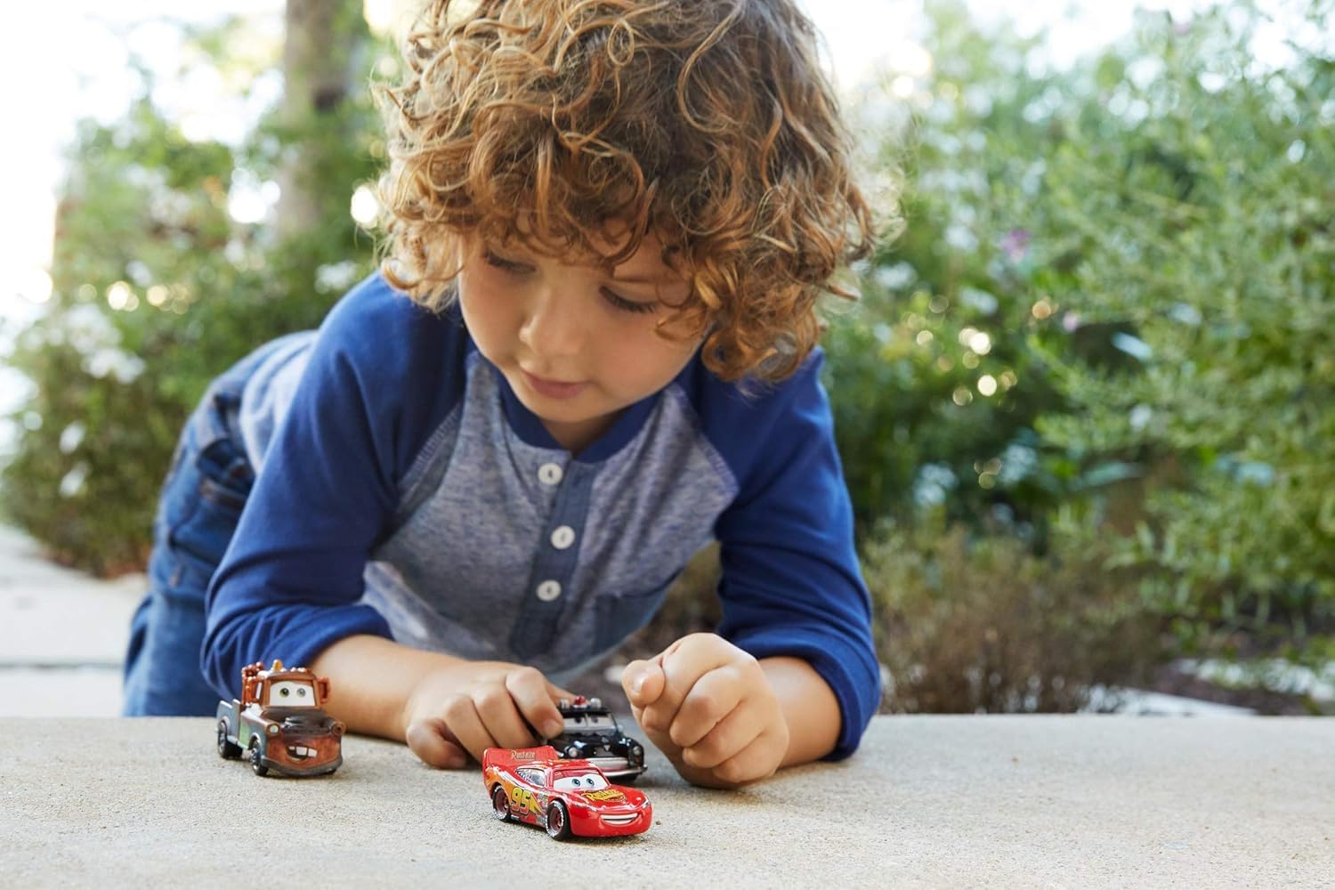 Disney Pixar Cars Radiator Springs 3-Pack with Lightning McQueen, Mater & Sheriff - Die-Cast Vehicle Playset for Kids 2