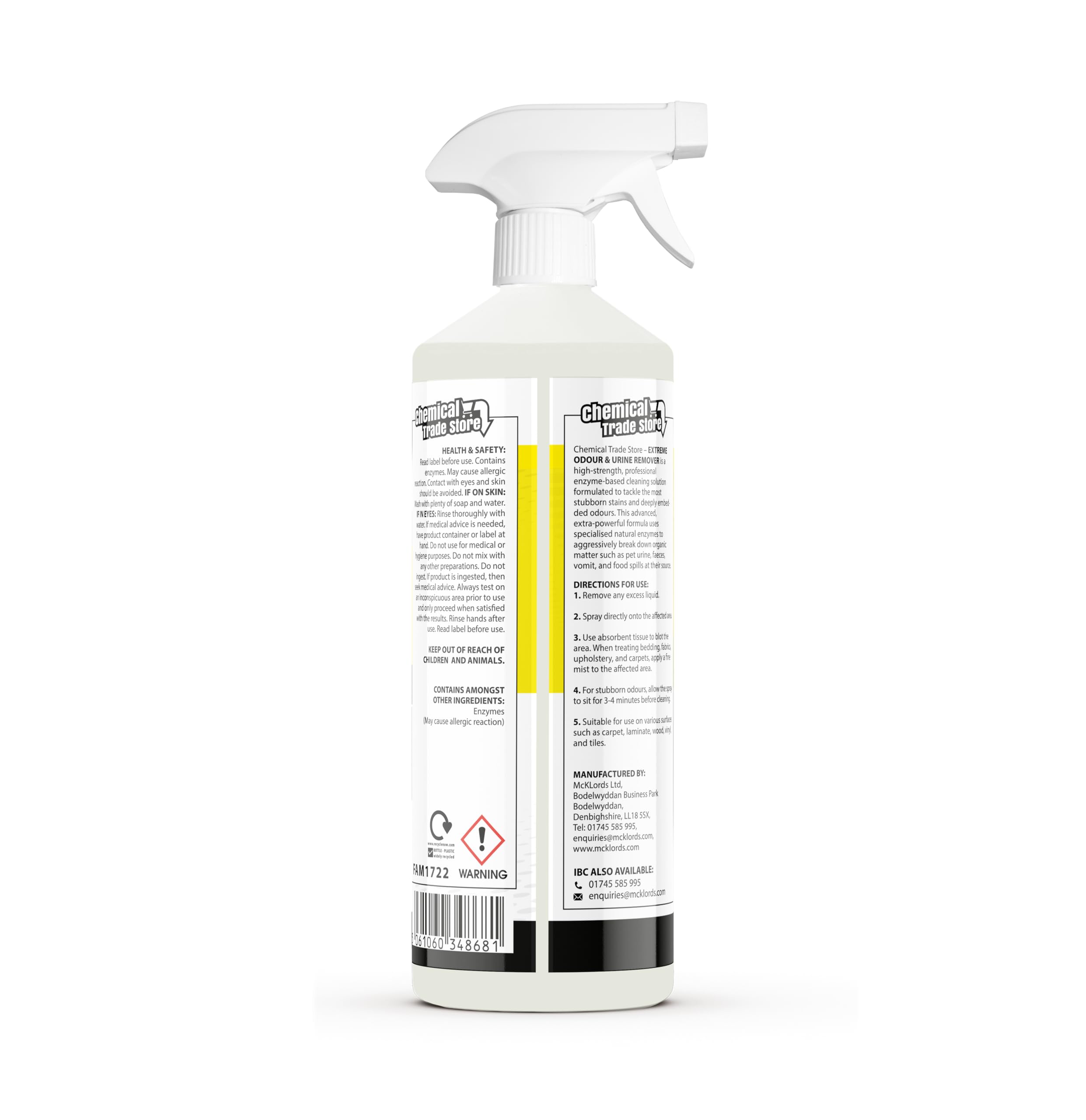 Chemical Trade Store Extreme Odour & Urine Remover - 1L Enzyme-Based Cleaner for Pet Stains 6