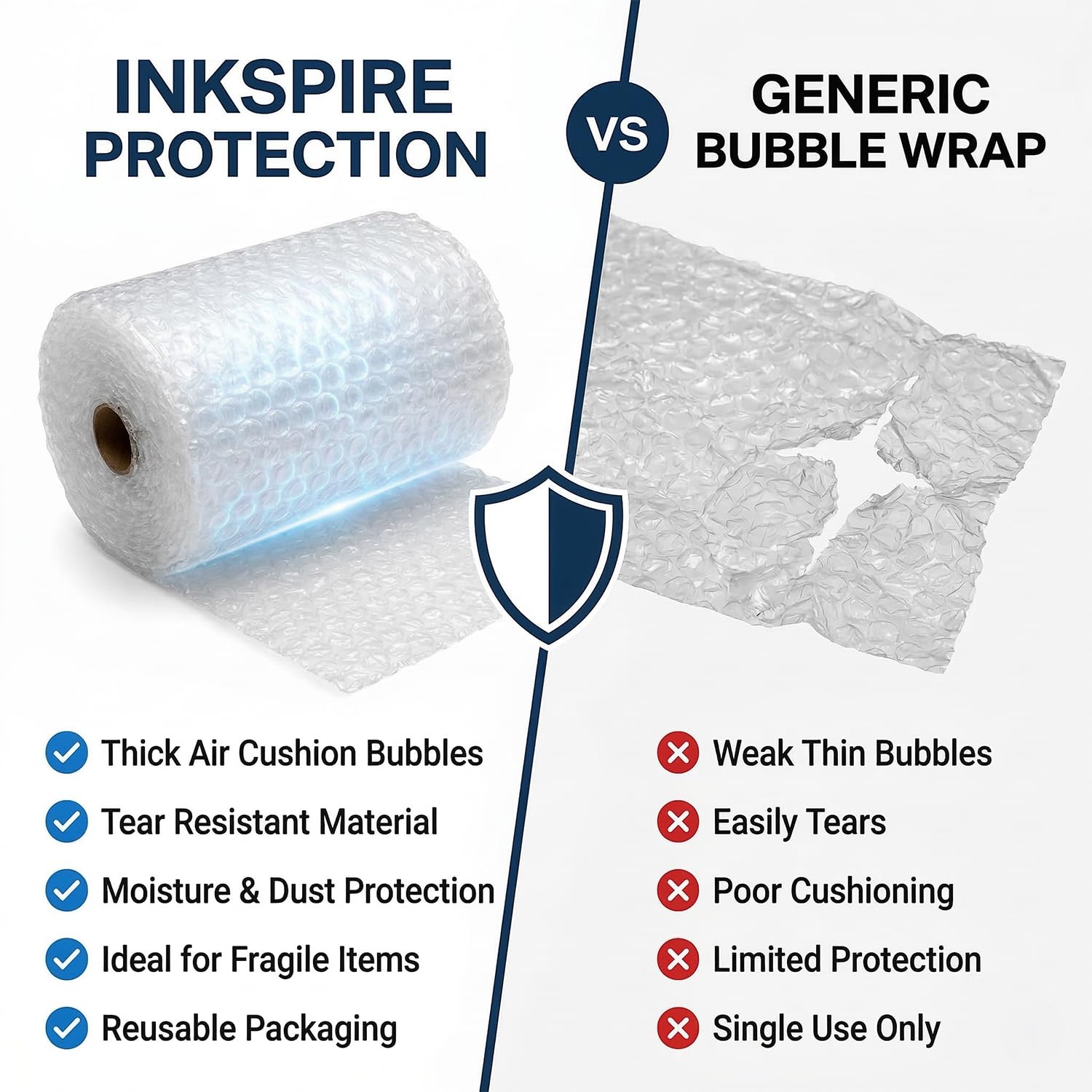 Inkspire Bubble Wrap Roll - 300mm x 5m | Small Size | Lightweight & Durable Protection 7