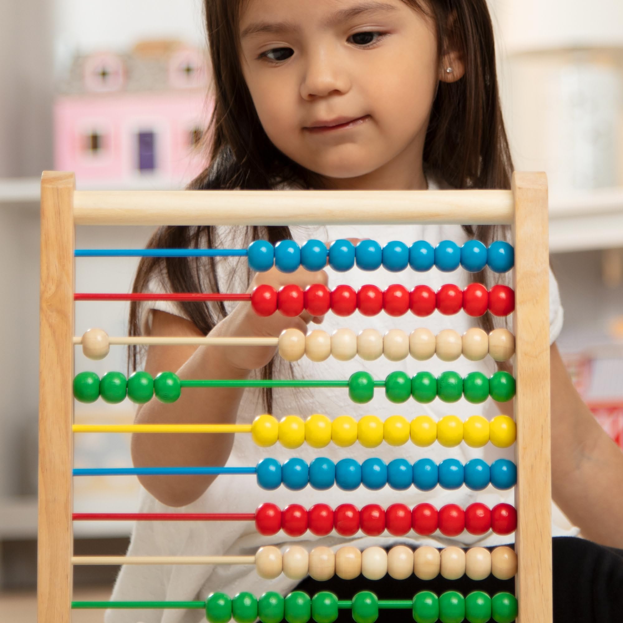 Melissa & Doug Classic Wooden Abacus Counting Toy with 100 Beads for Ages 3+ 7