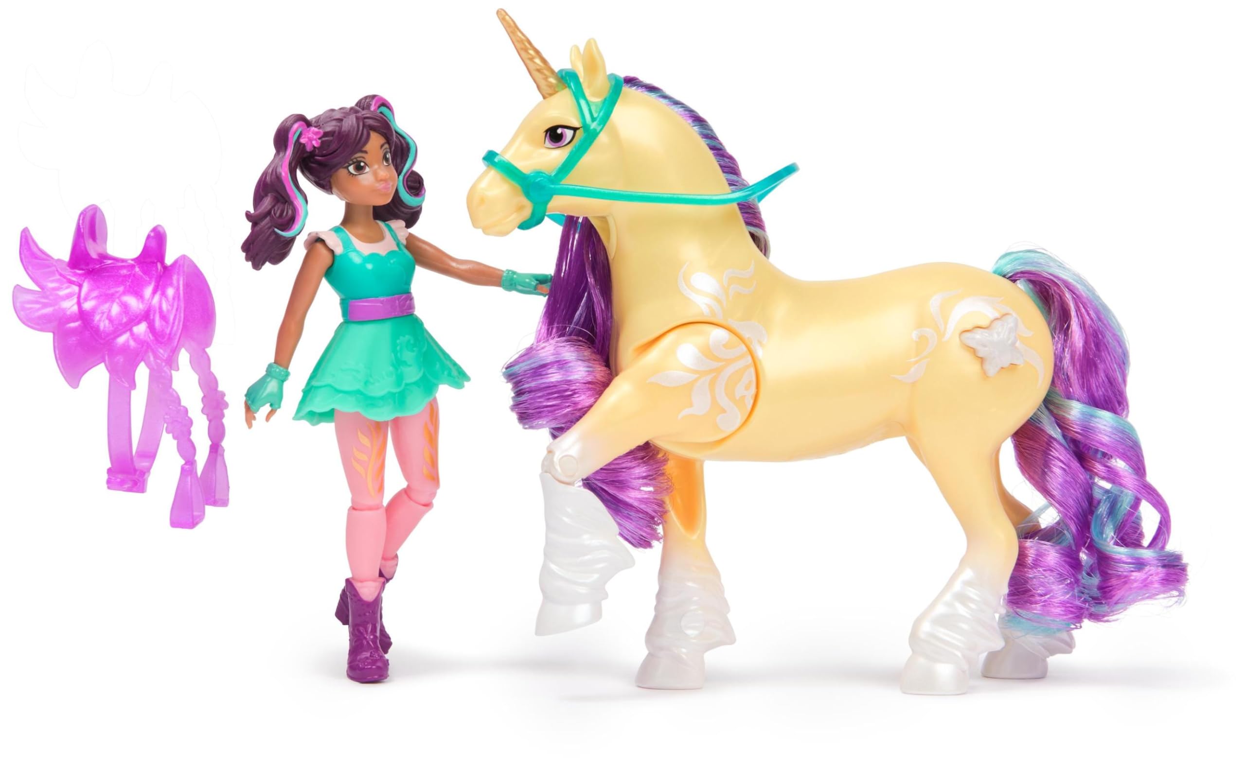 Unicorn Academy Ava & Leaf Plant Magic Playset - Light-Up Unicorn Toy with Poseable Doll for Ages 4+ 2