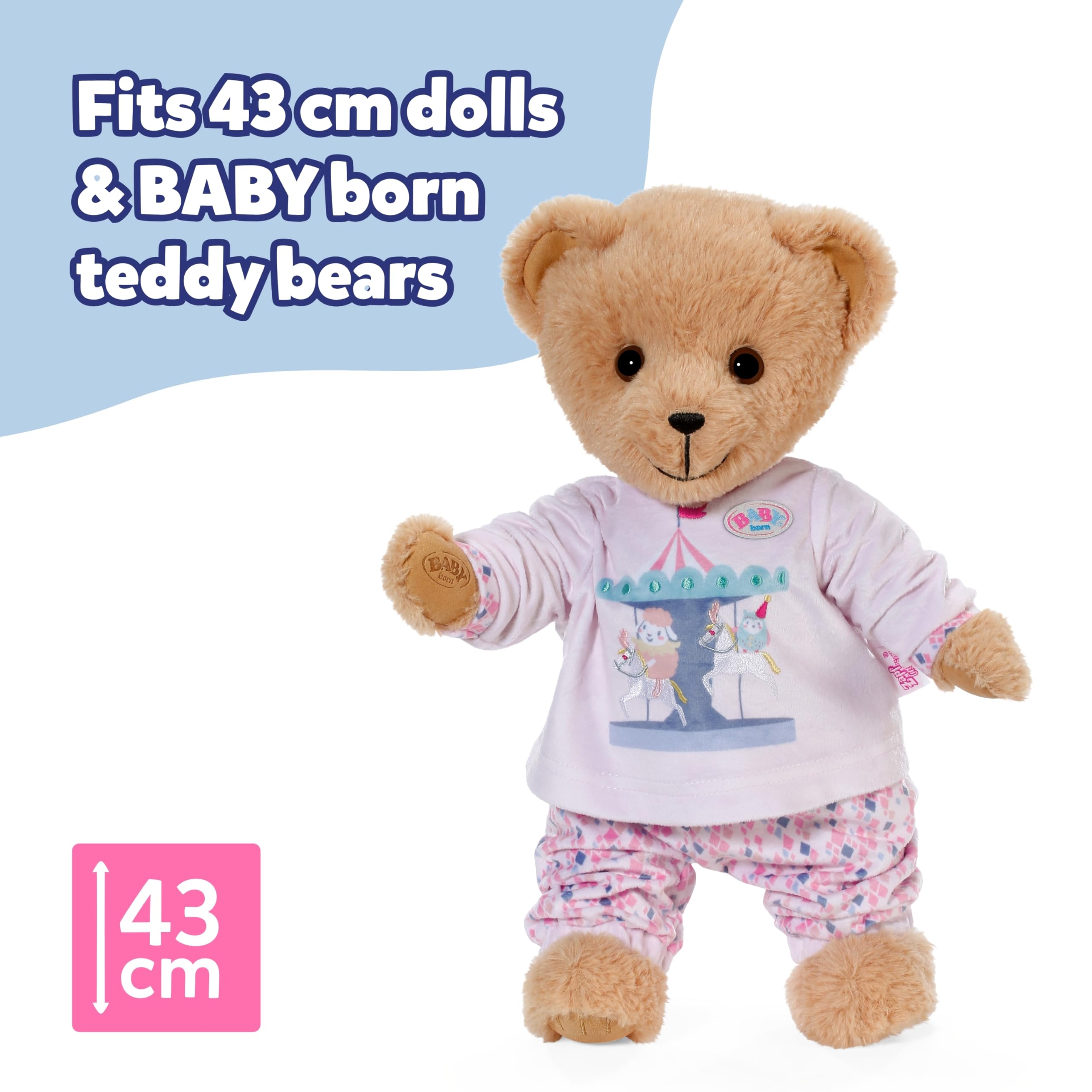 BABY born Pyjamas - Long-Sleeved Shirt & Colorful Leggings Doll Clothes Set