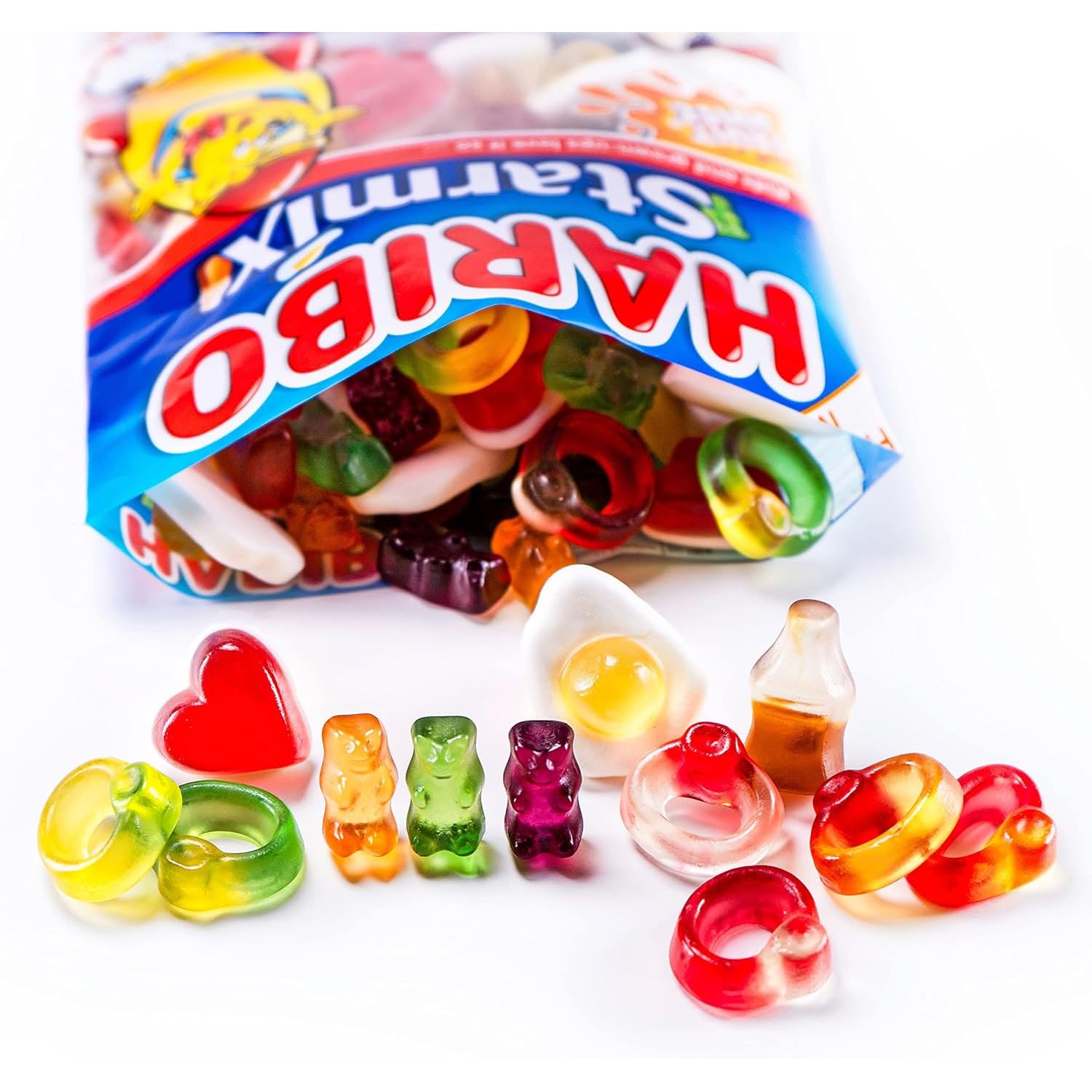 HARIBO Starmix with Real Fruit Juice, Iconic Fruit & Cola Gummy Sweets, 140g 11