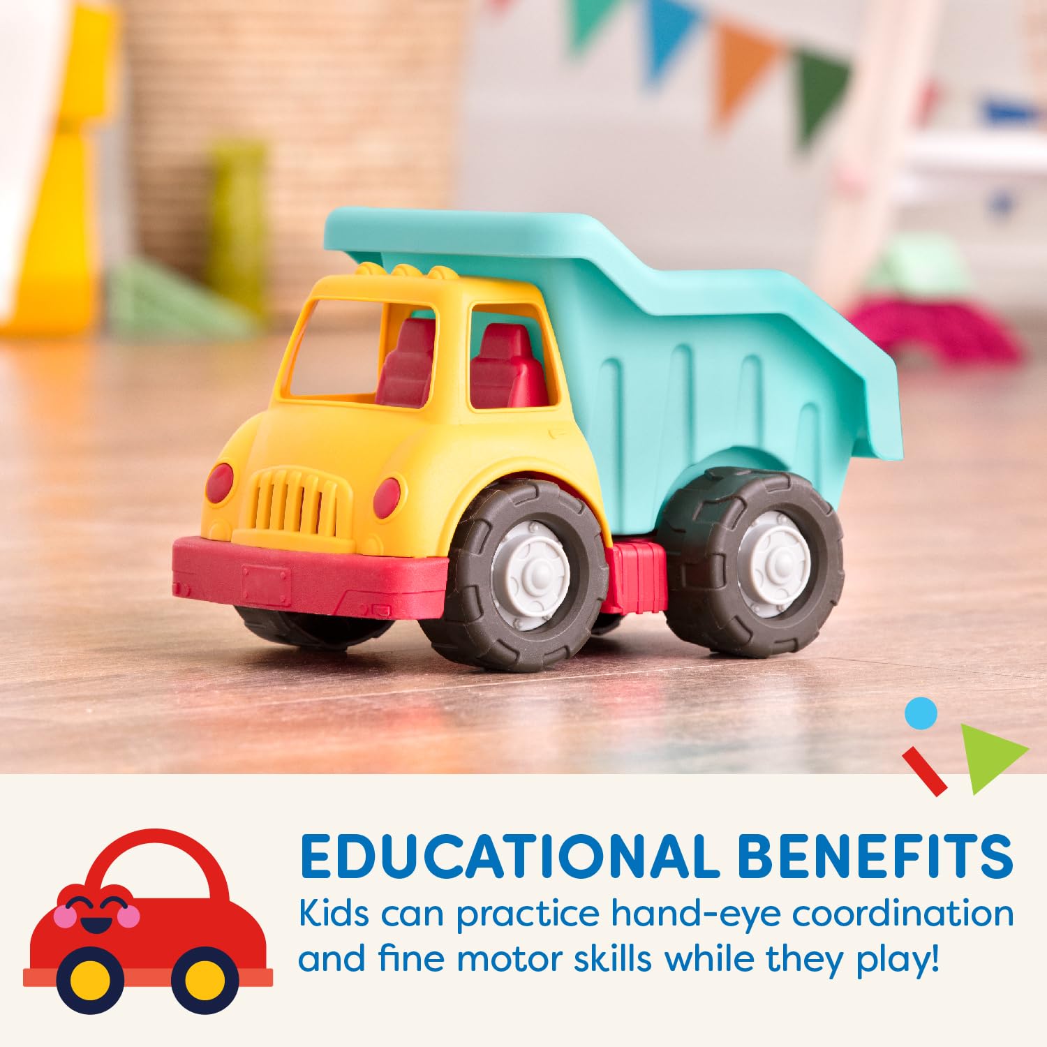 Battat Wonder Wheels Dump Truck for Toddlers | Movable Parts | Recyclable Plastic | Ages 1+ 2