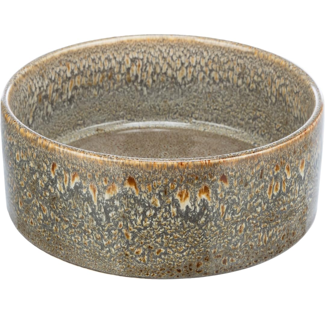 TRIXIE Ceramic Dog Bowl - Heavy Stability Food Bowl | 900 ml | Ø16 cm | Brown 1