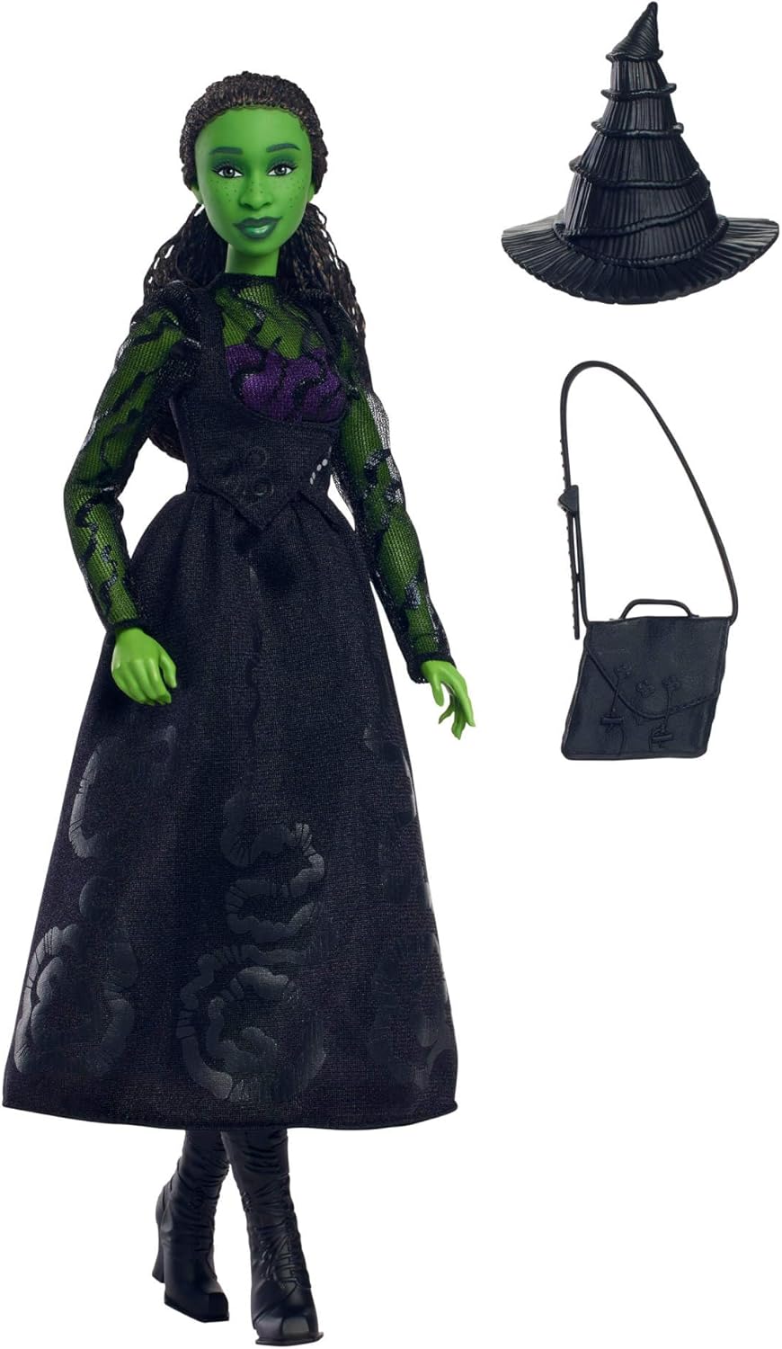 Mattel Wicked Elphaba Fashion Doll & Accessories - Green Skin, Braided Hair, Movie-Inspired Outfit 2