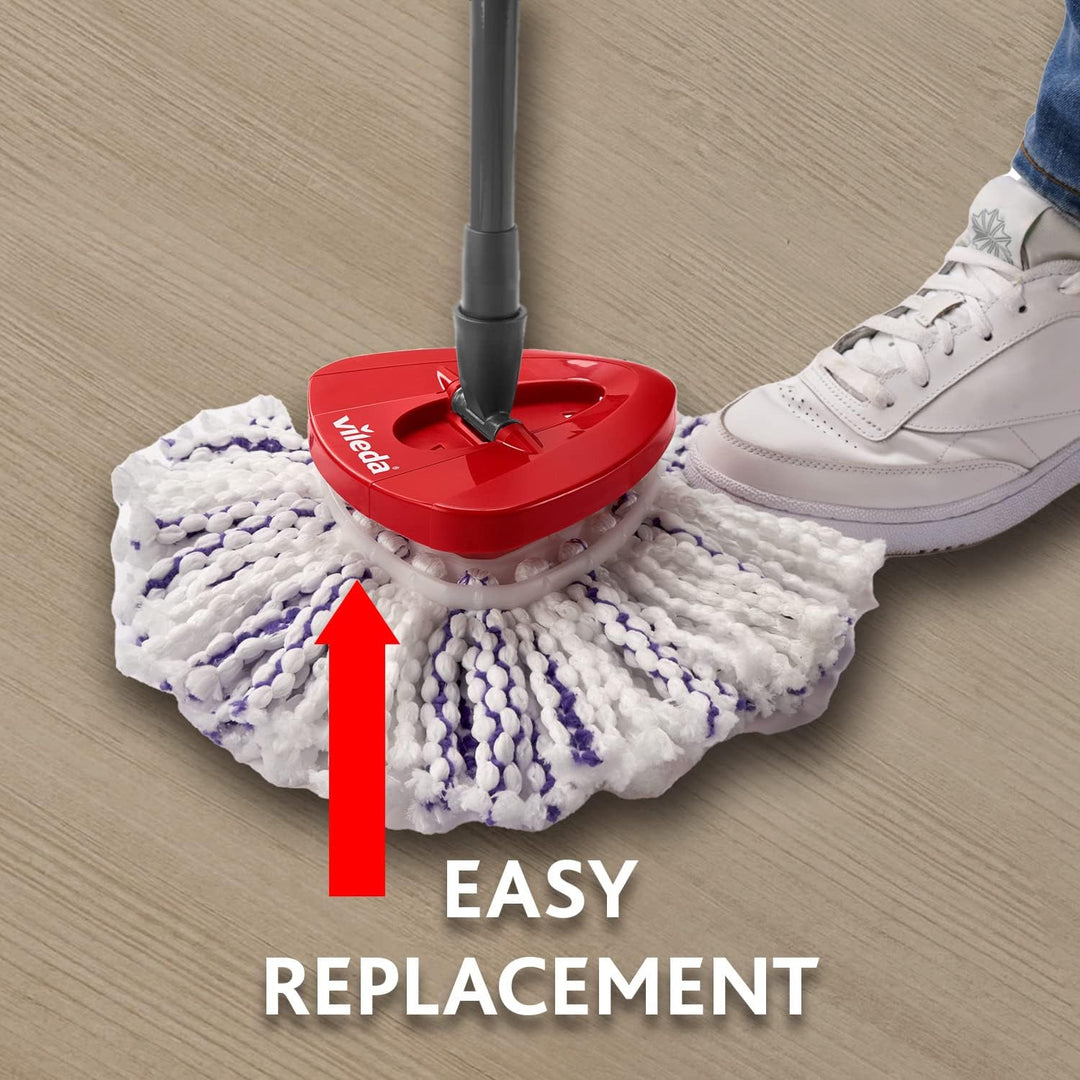 Vileda Turbo 3-in-1 Replacement Mop Head - Purple-White, 98% Polyester, 2% Polyamide