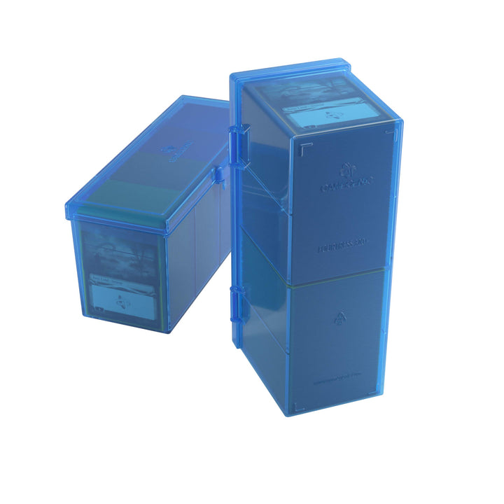 Gamegenic Fourtress 320-Card Deck Holder - Rigid Stackable Box with Lock, Blue