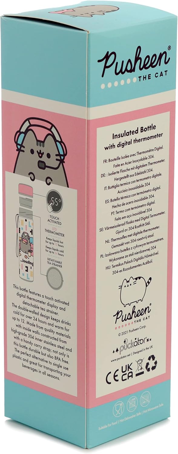 Puckator Pusheen Stainless Steel Insulated Water Bottle with LED Temperature Display (BOT149) 7