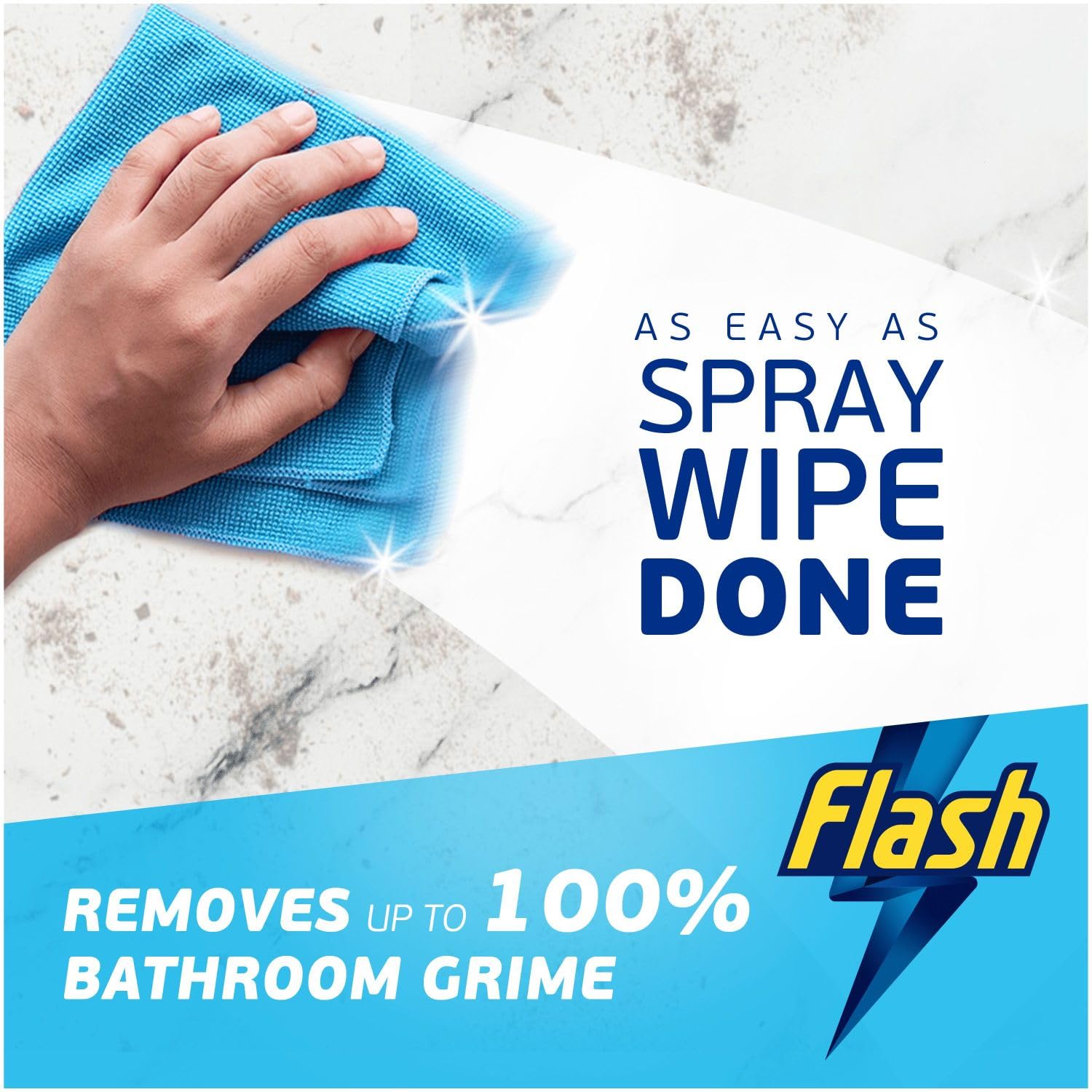 Flash Bathroom Cleaner Spray - Antibacterial, Removes Soap Scum & Water Marks | 800 ml 2