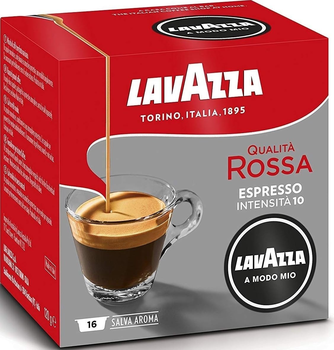 Lavazza A Modo Mio Qualita Rossa Coffee Capsules - 36 Count, Chocolate & Dried Fruit Notes, Medium Roast