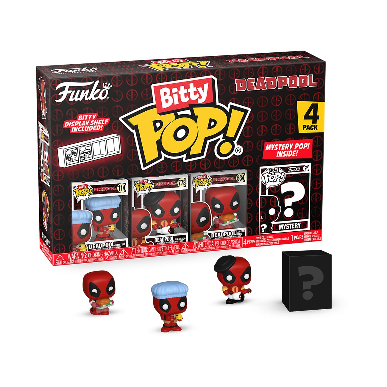 Funko POP! Bitty 4 Pack Deadpool Bathtime & Mystery Mini Figure | 0.9-inch Vinyl Collectible