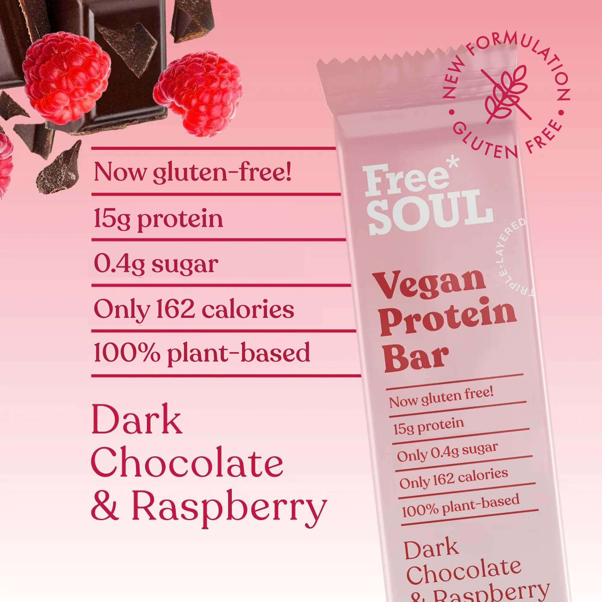Free Soul Vegane Proteinriegel 12 x 50 g | Pflanzlicher Schokoladen-Protein-Snack | Proteinreich, zuckerarm 3