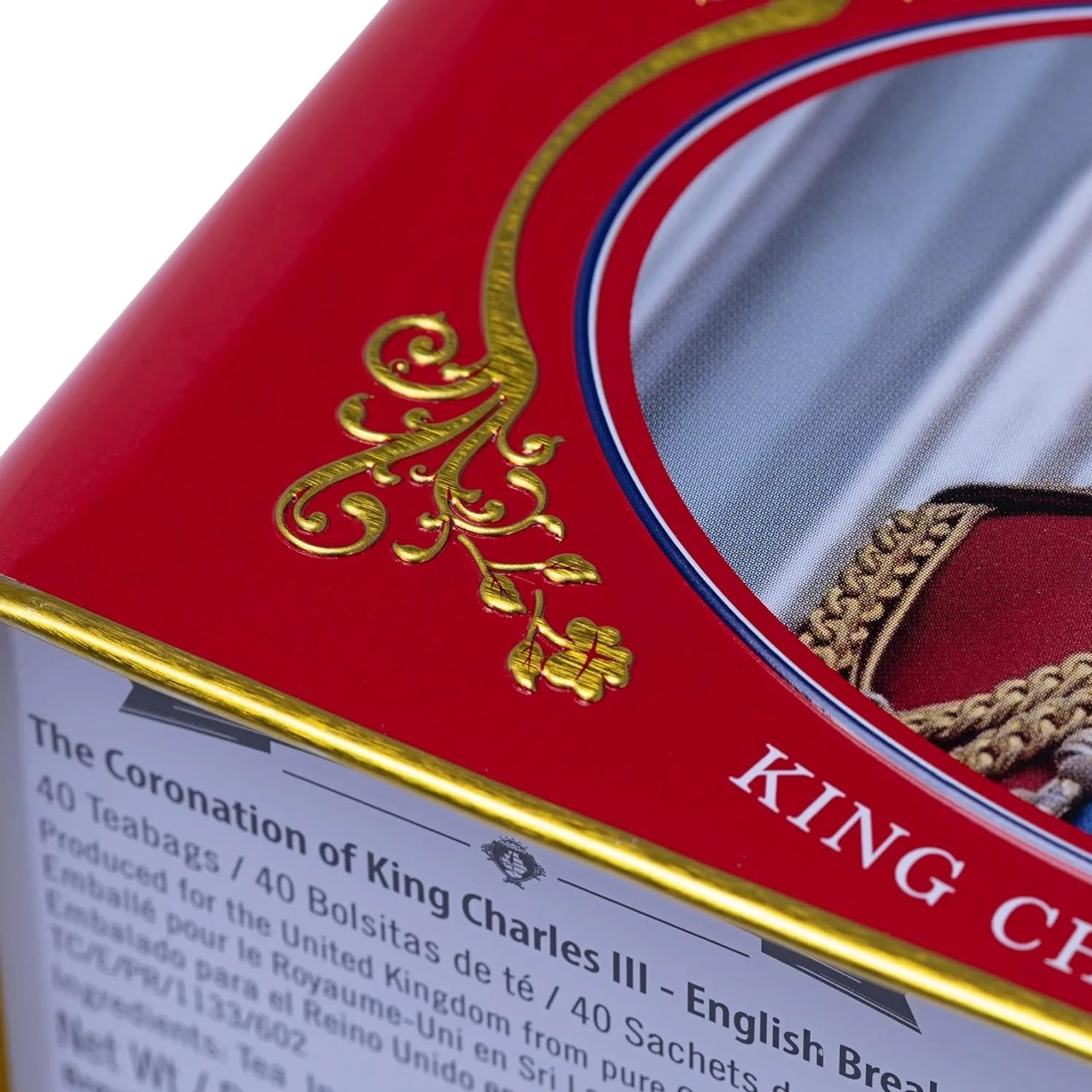 New English Teas Coronation of King Charles III Commemorative Tea Tin with 40 Black Teabags 5