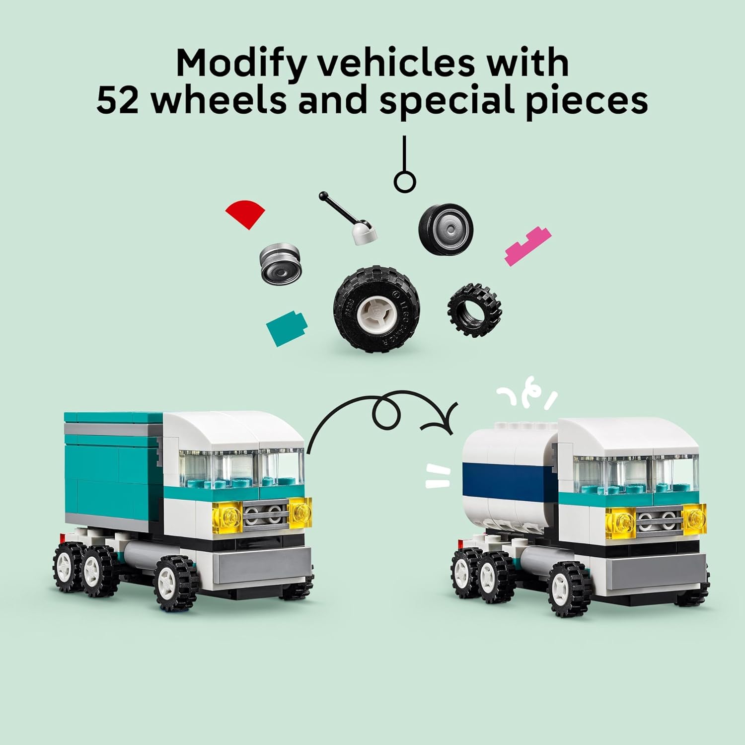 LEGO Classic Creative Vehicles - Build 8 Model Cars Including Police Car & Ice-Cream Van for Ages 5+ 2