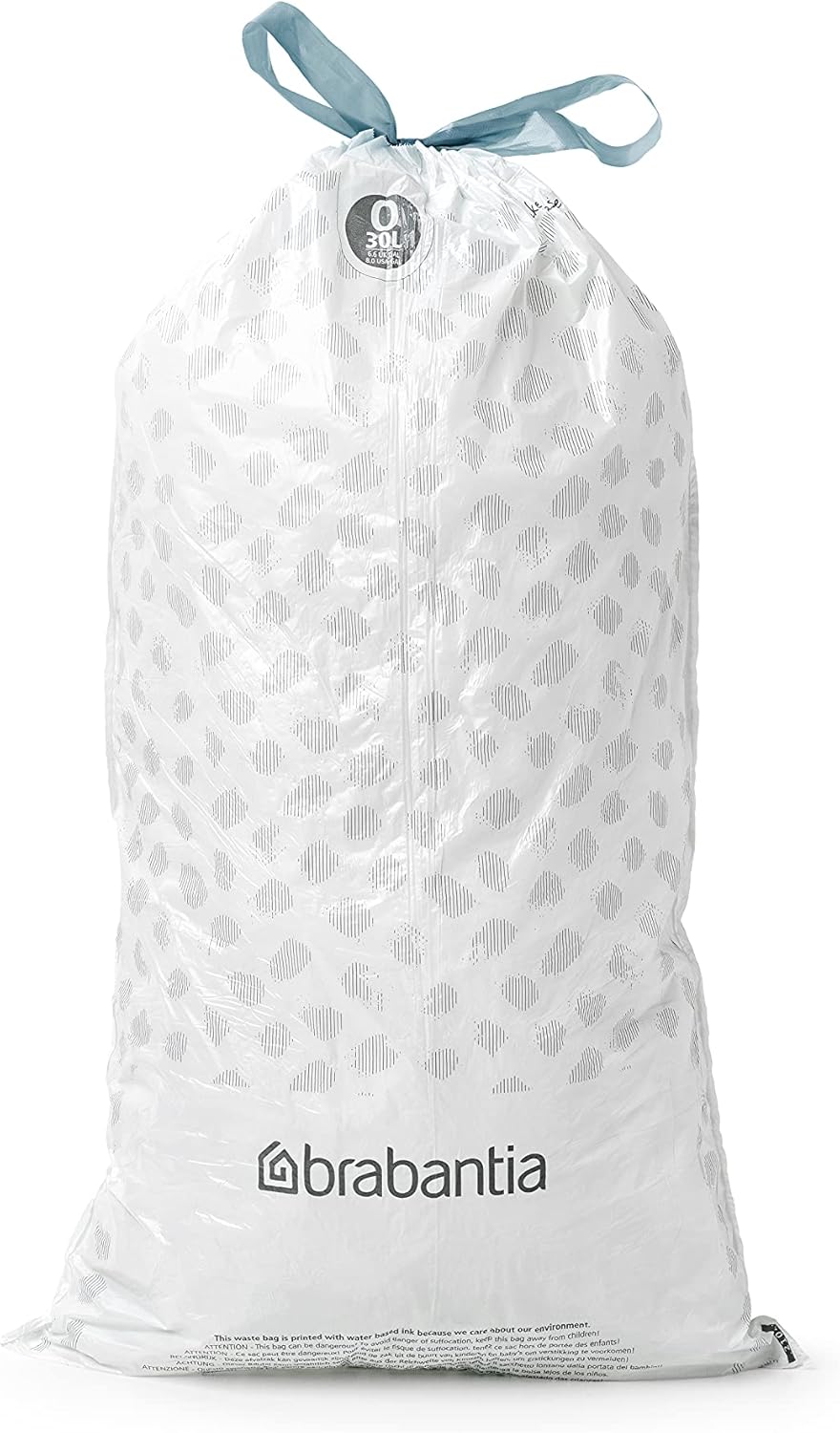 Brabantia PerfectFit Müllbeutel, Größe O/30 Liter – dicke Müllbeutel aus Kunststoff mit Kordelzuggriffen (40er-Pack) 6