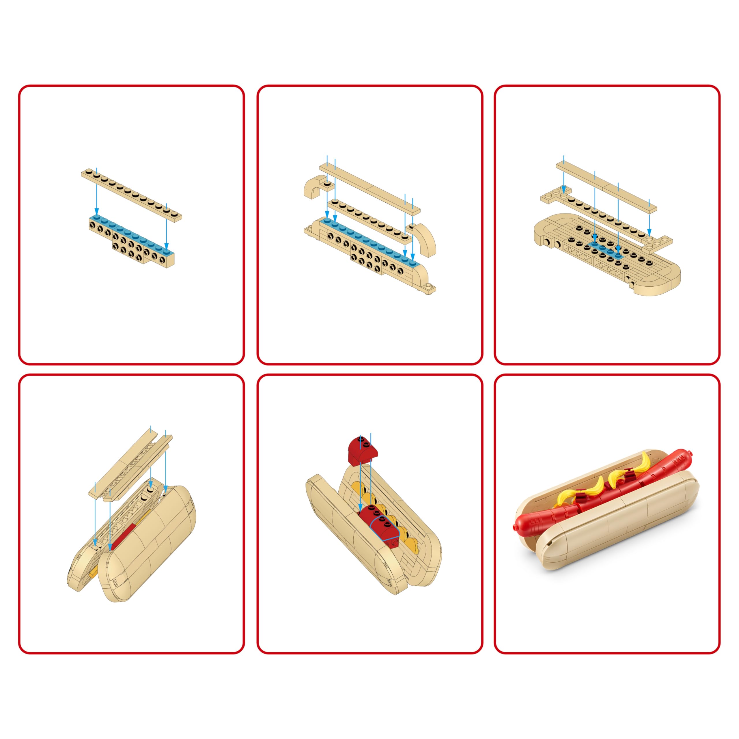 MAX Premium Snacks Building Bricks - Hotdog Collectible Mini Playset for Ages 3+ 3