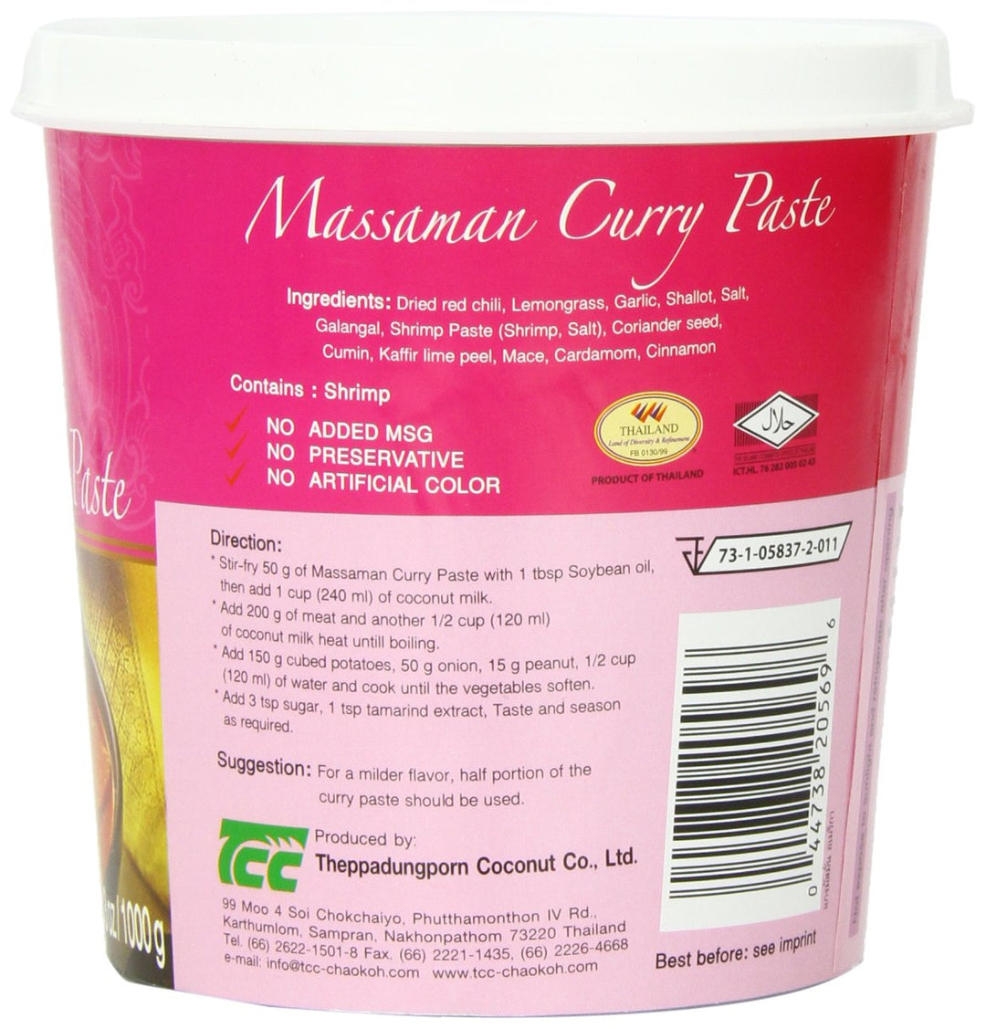 Mae Ploy Thai Massaman Curry Paste (1kg) - Authentic Thai Cooking Ingredient
