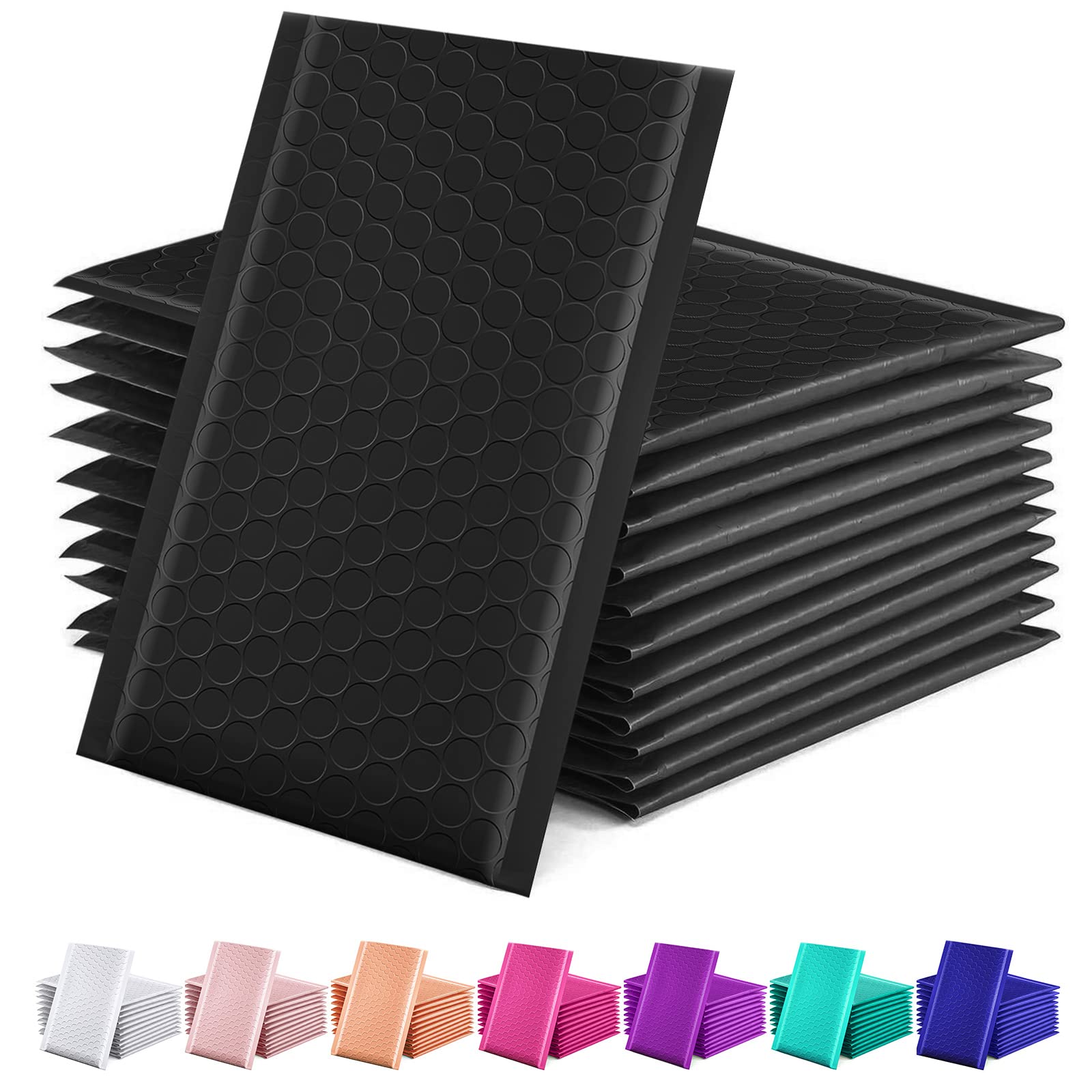 GSSUSA Black Poly Bubble Mailers 4x8 Padded Envelopes #000 Shipping Envelopes, 50 Pack 1