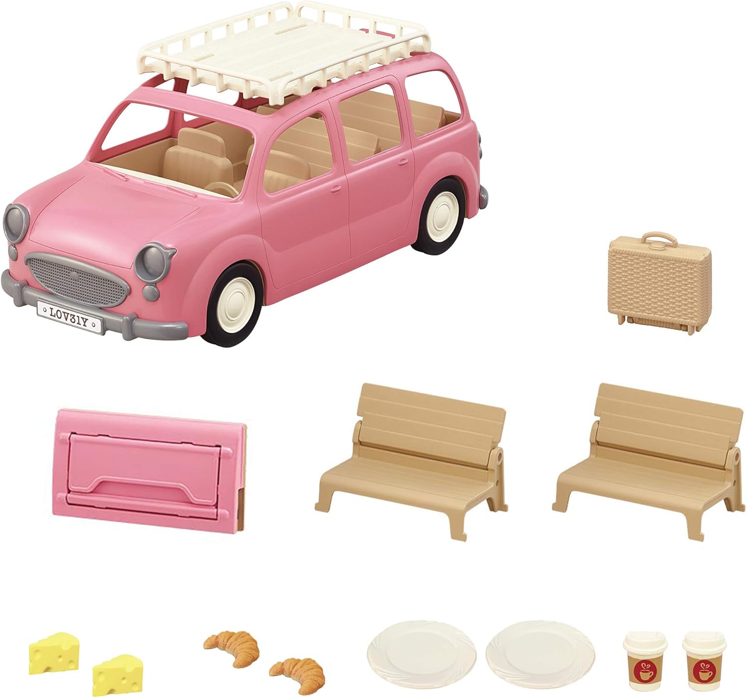 Sylvanian Families Family Picnic Van - 8-Figure Playset with Picnic Transformation 2
